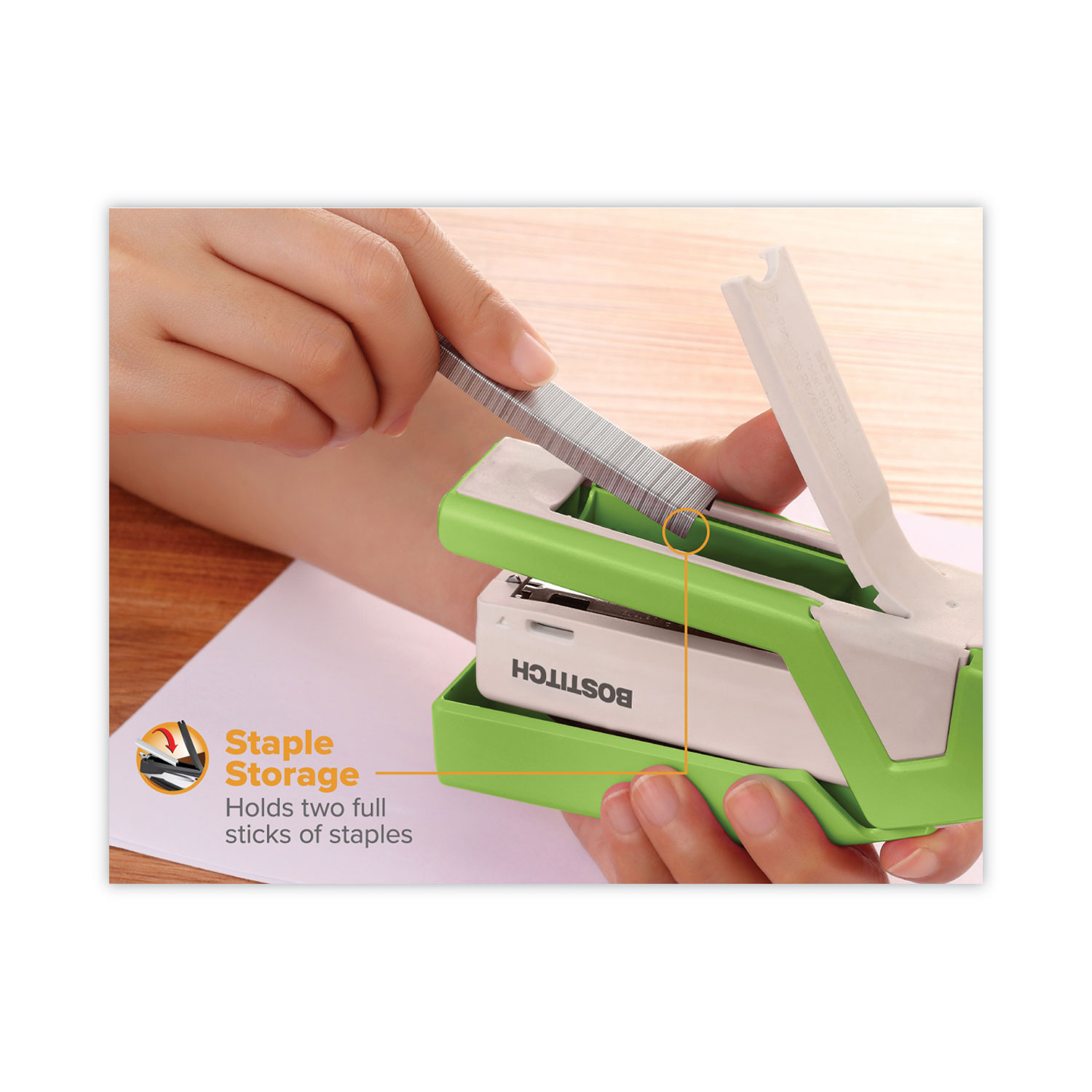 Compact Stapler 20-Sheet Capacity Green - PaperPro InJoy