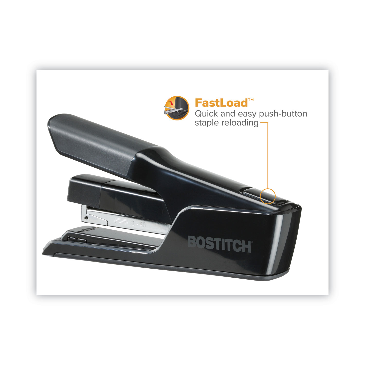 Stanley Bostitch EZ Squeeze Desktop Stapler Black EA 40-Sheet Capacity BOSB 