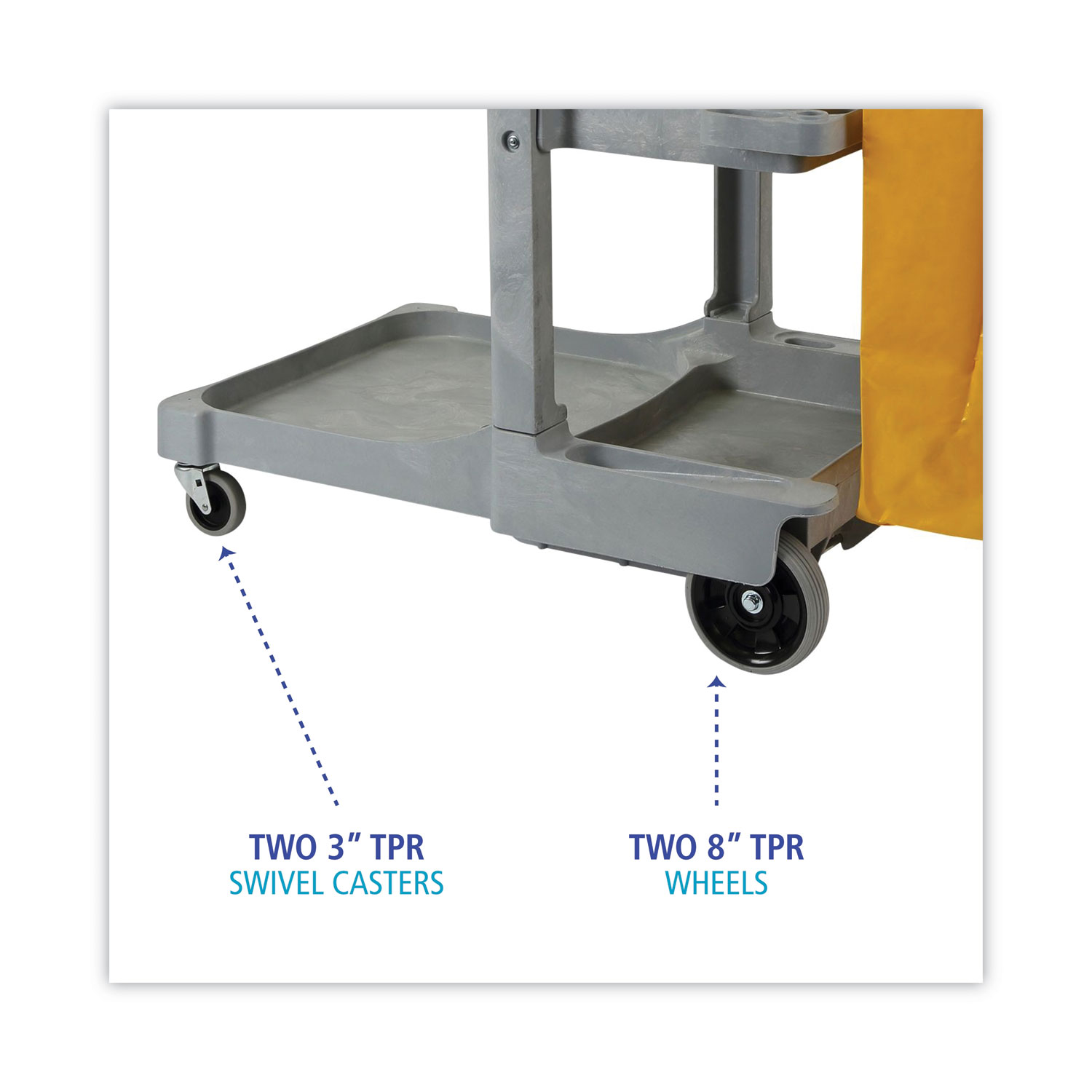 PRO-SOURCE Polyethylene Janitor Cart - 20 Width | Part #CHT014