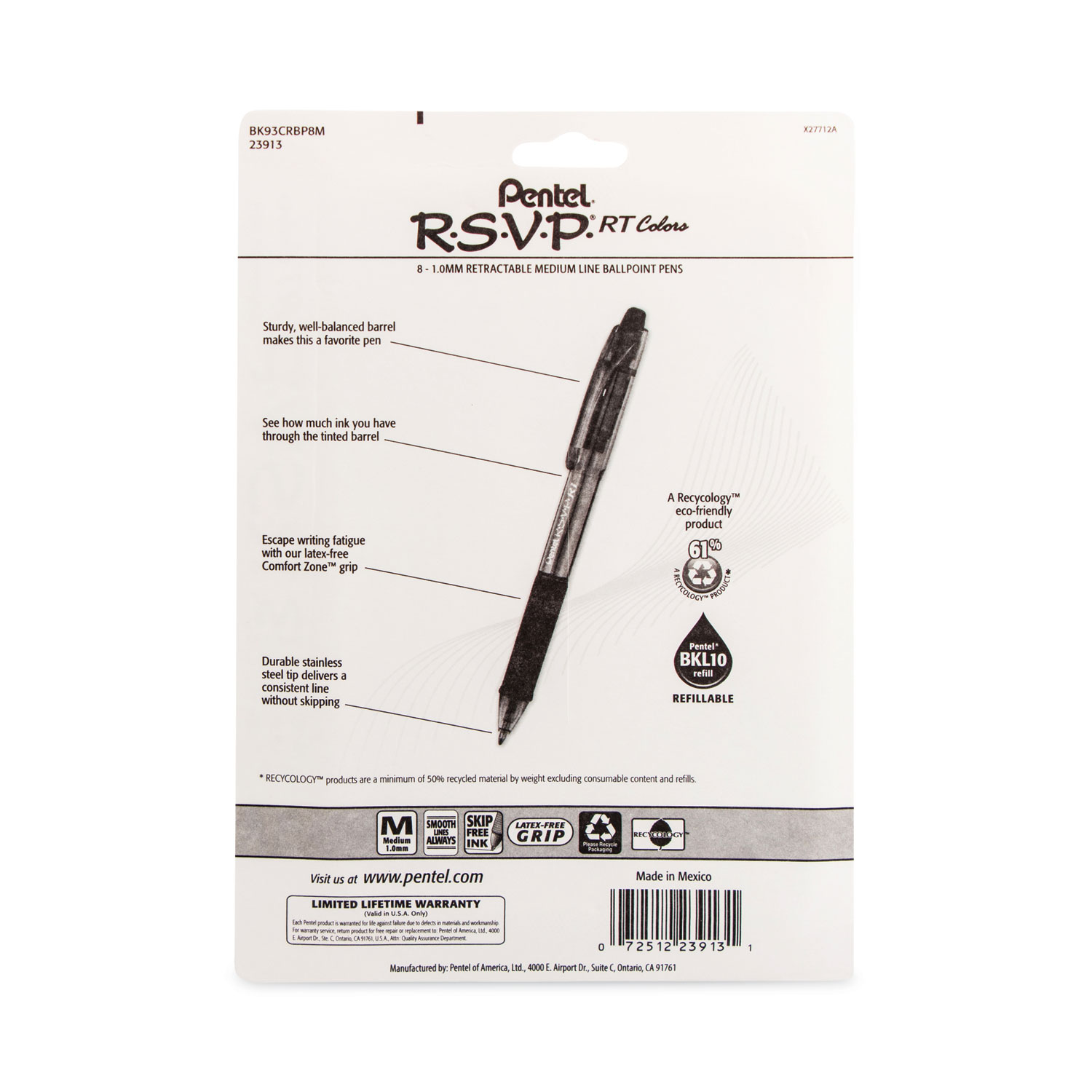 R.S.V.P.® Colors Ballpoint Pen, 8 Pack – Pentel of America, Ltd.
