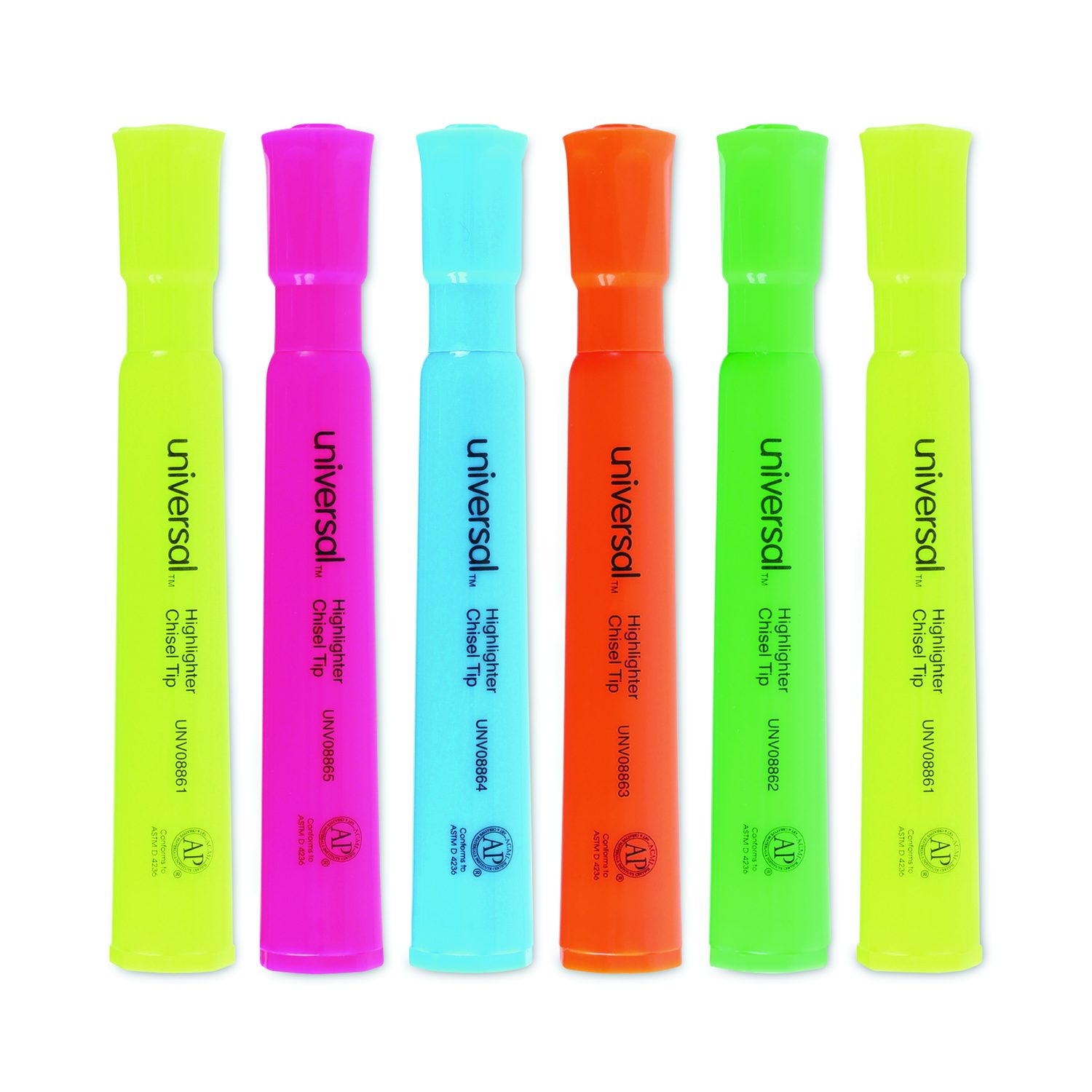 TICONDEROGA Emphasis Fluorescent Highlighters Pocket Style With Clip Chisel Tip Yellow 2 Pack 48009