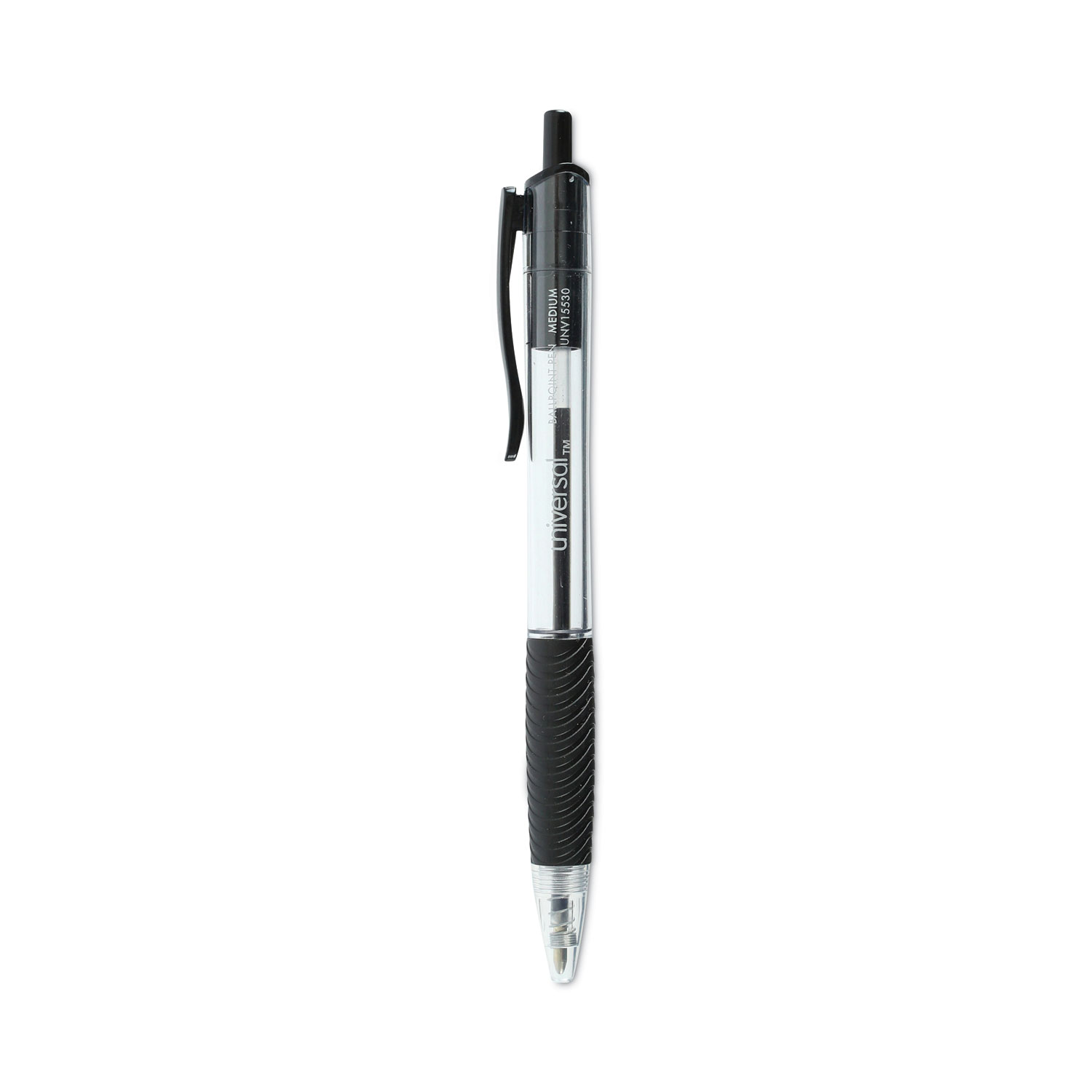 918508 5 Star Office Retractable Ball Pen Soft Grip Medium Black