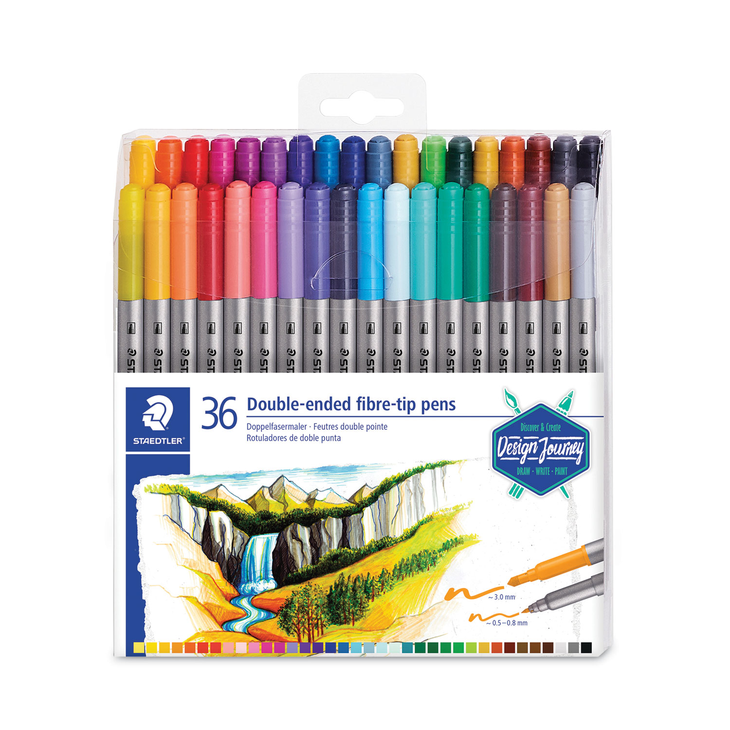 Dual Markers Brush Pens 36 Fine Point Art Marker Double Tip Colored Pen 