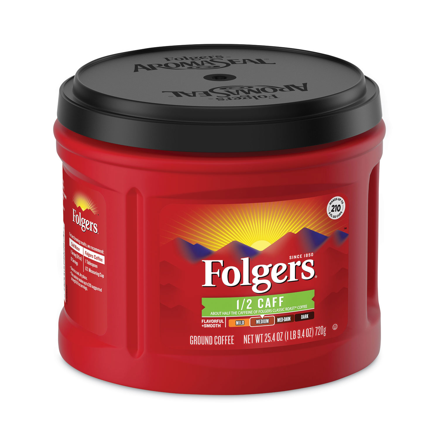 Folgers® Coffee, Half Caff, 22.6 oz Canister United Chemical & Supply