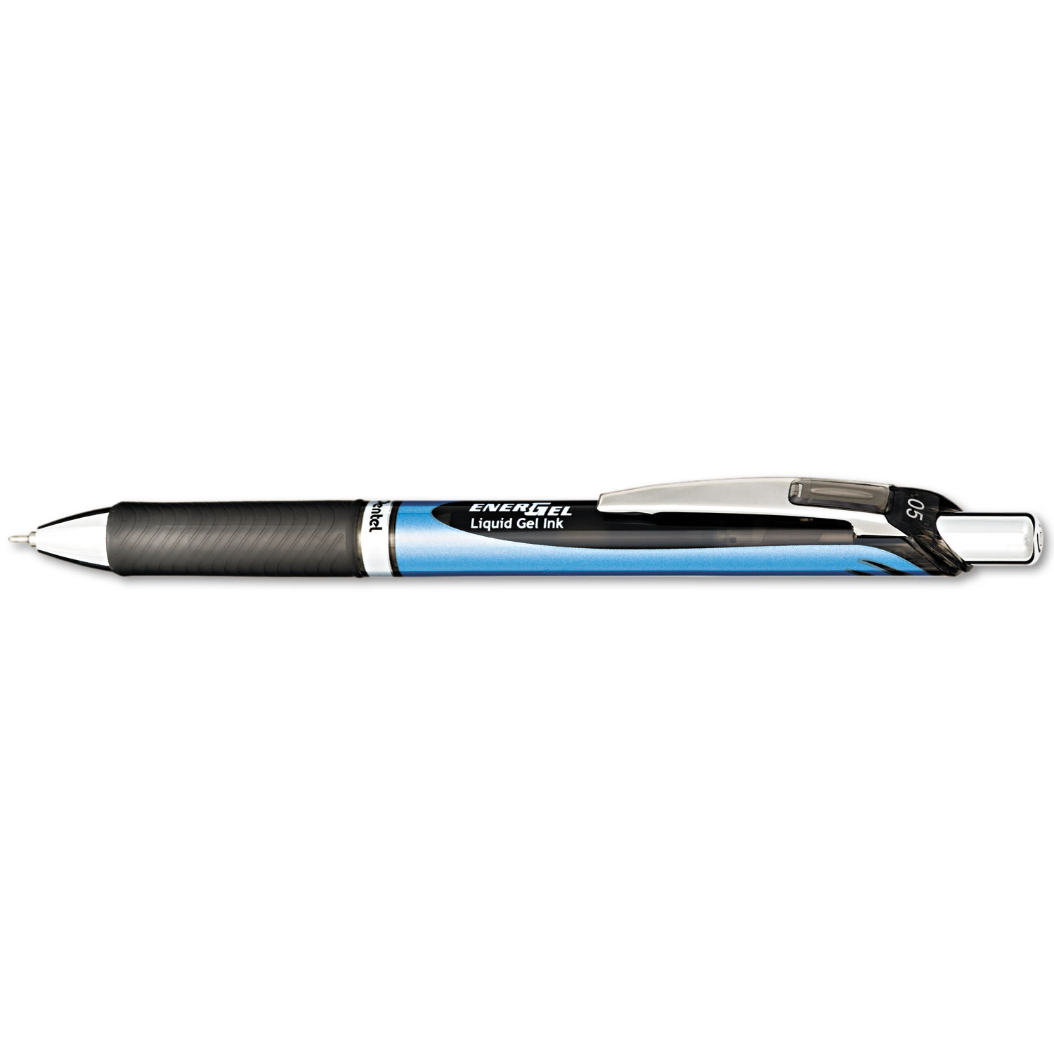 EnerGel RTX Retractable Liquid Gel Pen, .5mm, Silver/Black Barrel, Black Ink