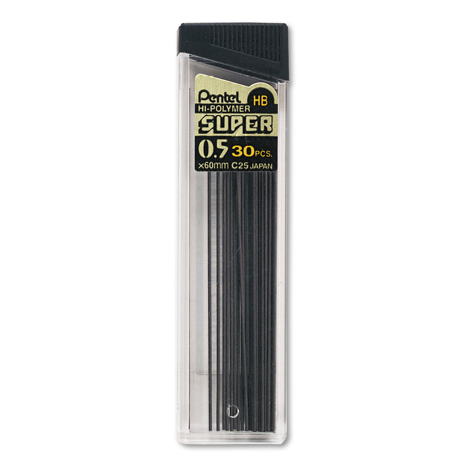 Fine HB 30 pc 3-Pk Pentel Super Hi-Polymer Mechanical Pencil Lead Refill 0.5mm 