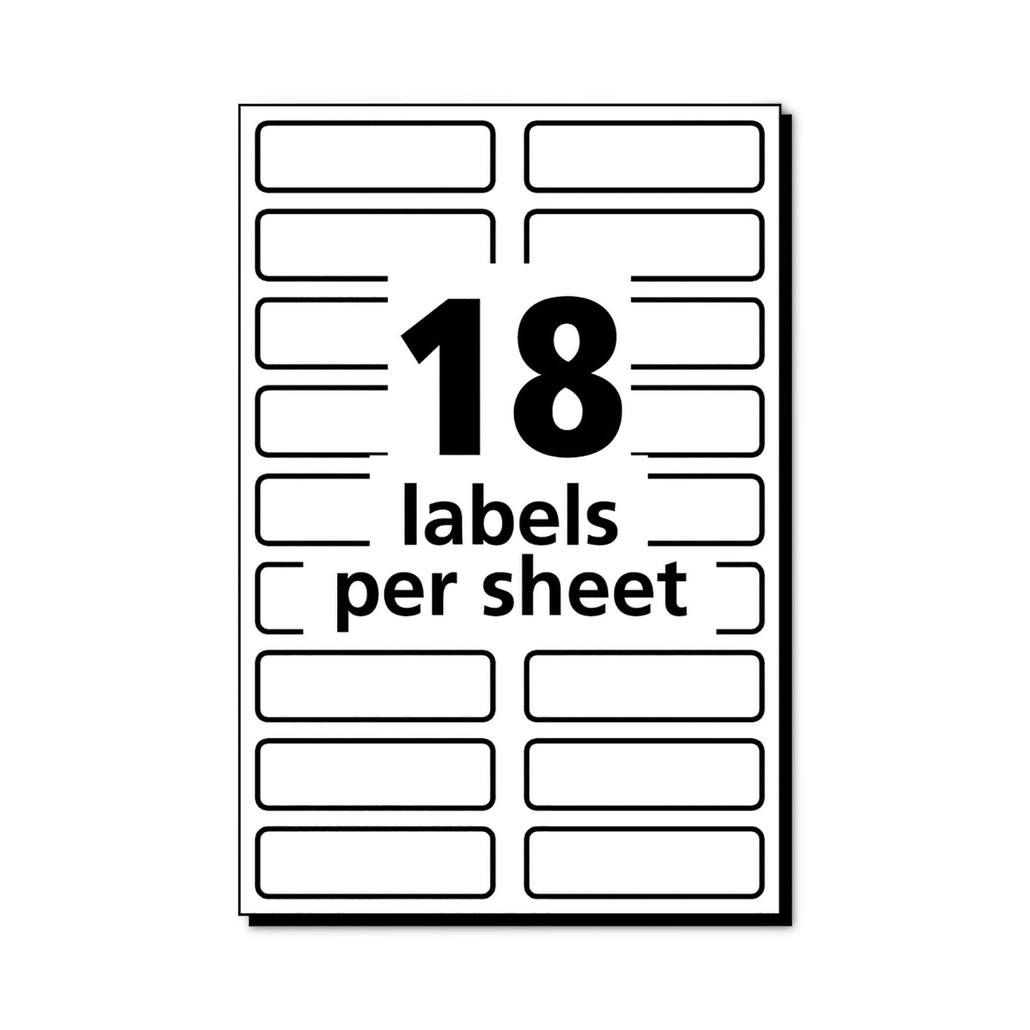 No-Iron Fabric Labels, 0.5 x 1.75, White, 18/Sheet, 3 Sheets/Pack - BOSS  Office and Computer Products