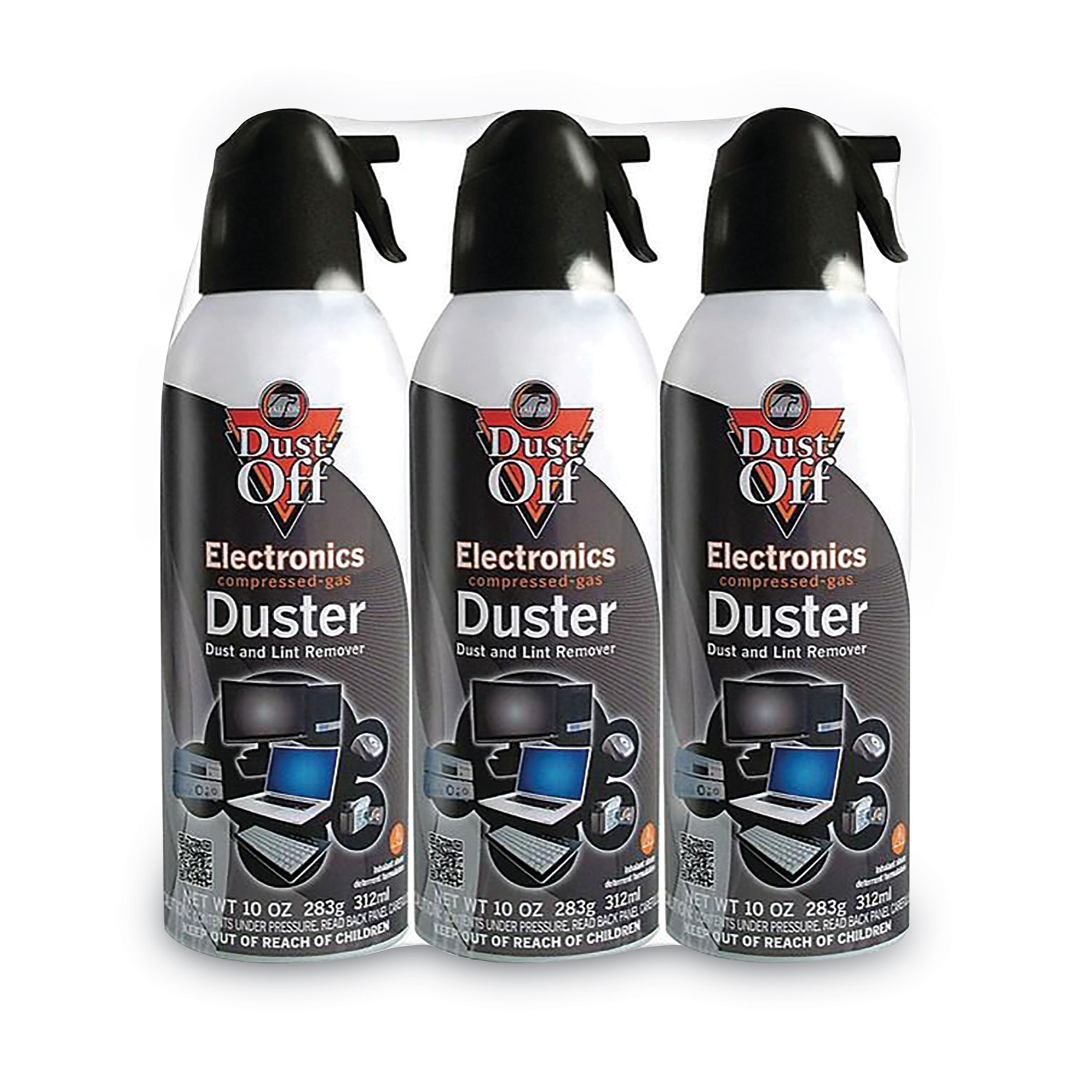 Disposable Compressed Air Duster, 10 oz Can, 3/Pack