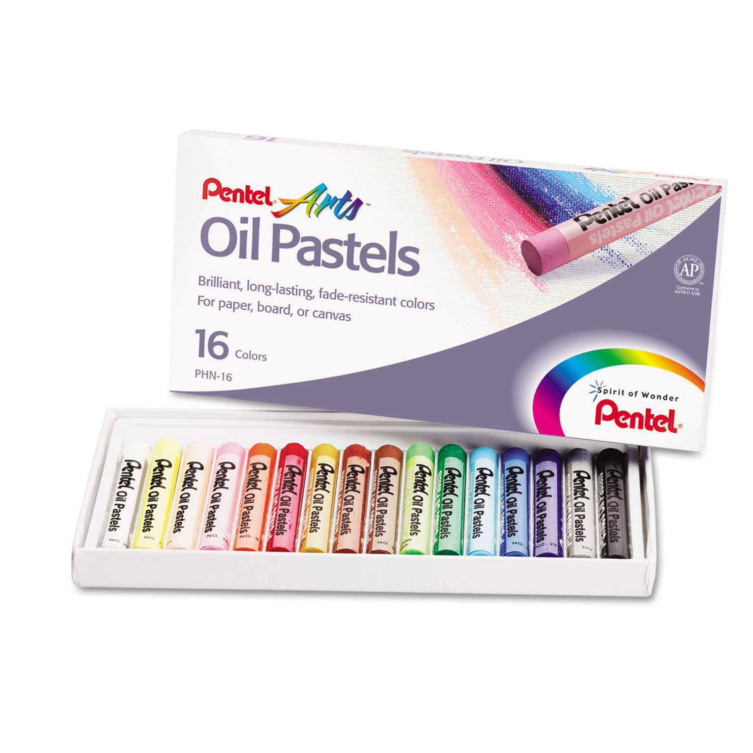 Oil Pastel Set With Carrying Case,16-Color Set, Assorted, 16/Set