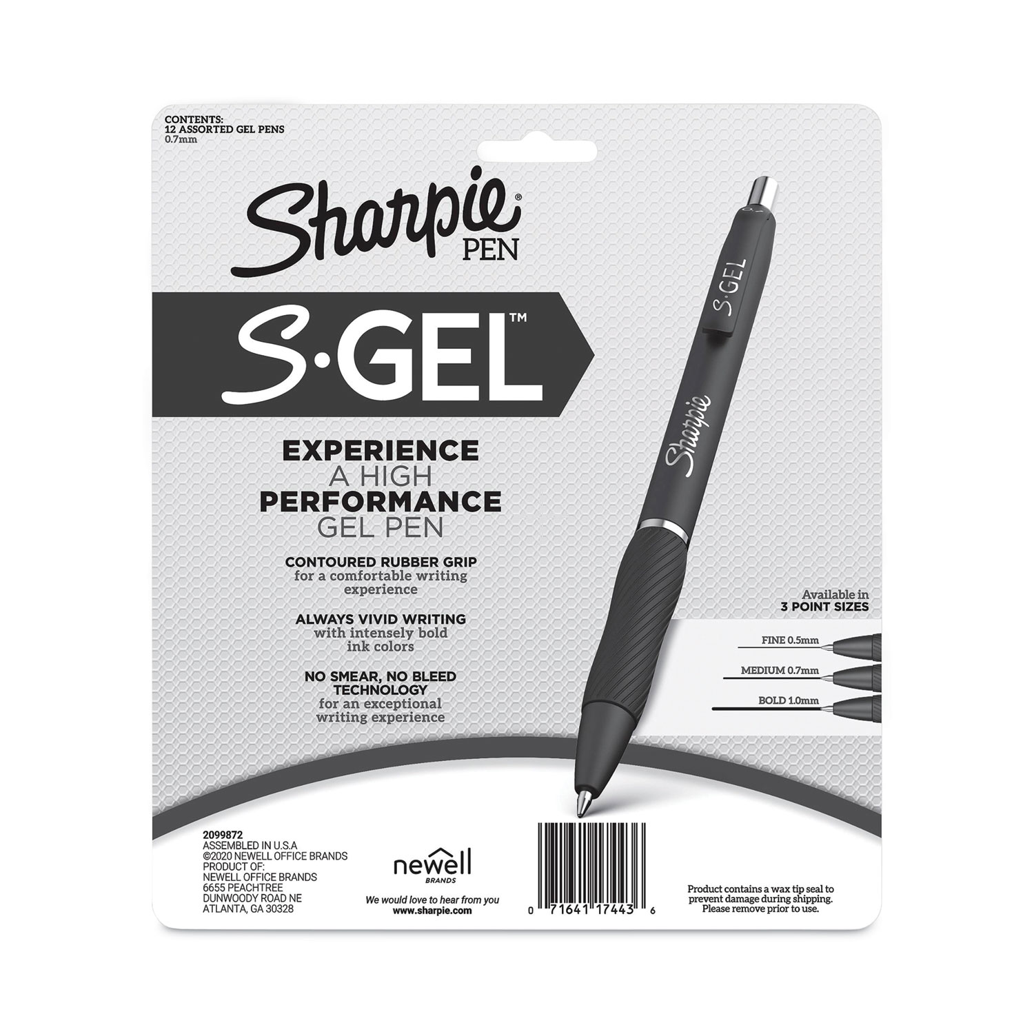 S-Gel High-Performance Gel Pen, Retractable, Medium 0.7 mm, Assorted Ink  Colors, Black Barrel, Dozen - Zerbee