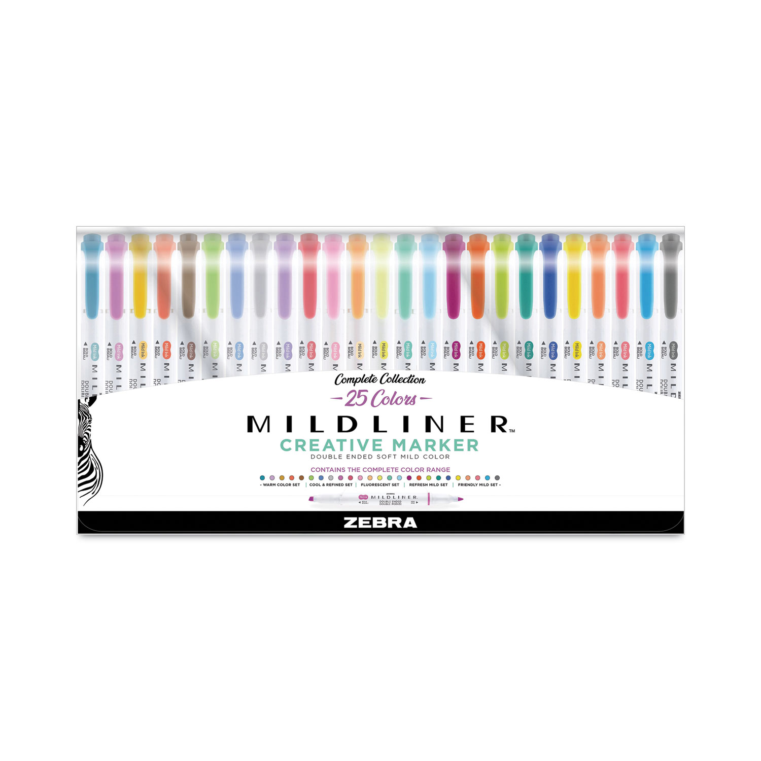  Zebra Pen Mildliner Double Ended Highlighter Set, Broad and  Fine Point Tips, Assorted Ink Colors, 15-Pack : Everything Else