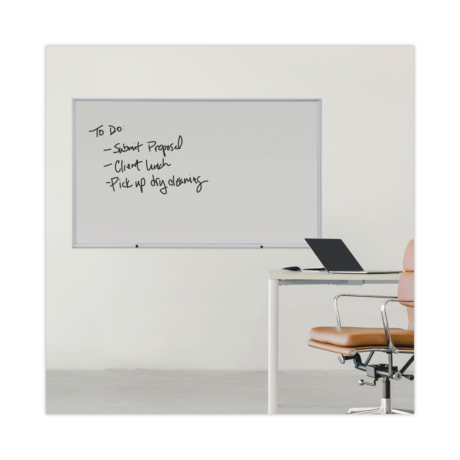 Deluxe Melamine Dry Erase Board, 60 x 36, Melamine White Surface
