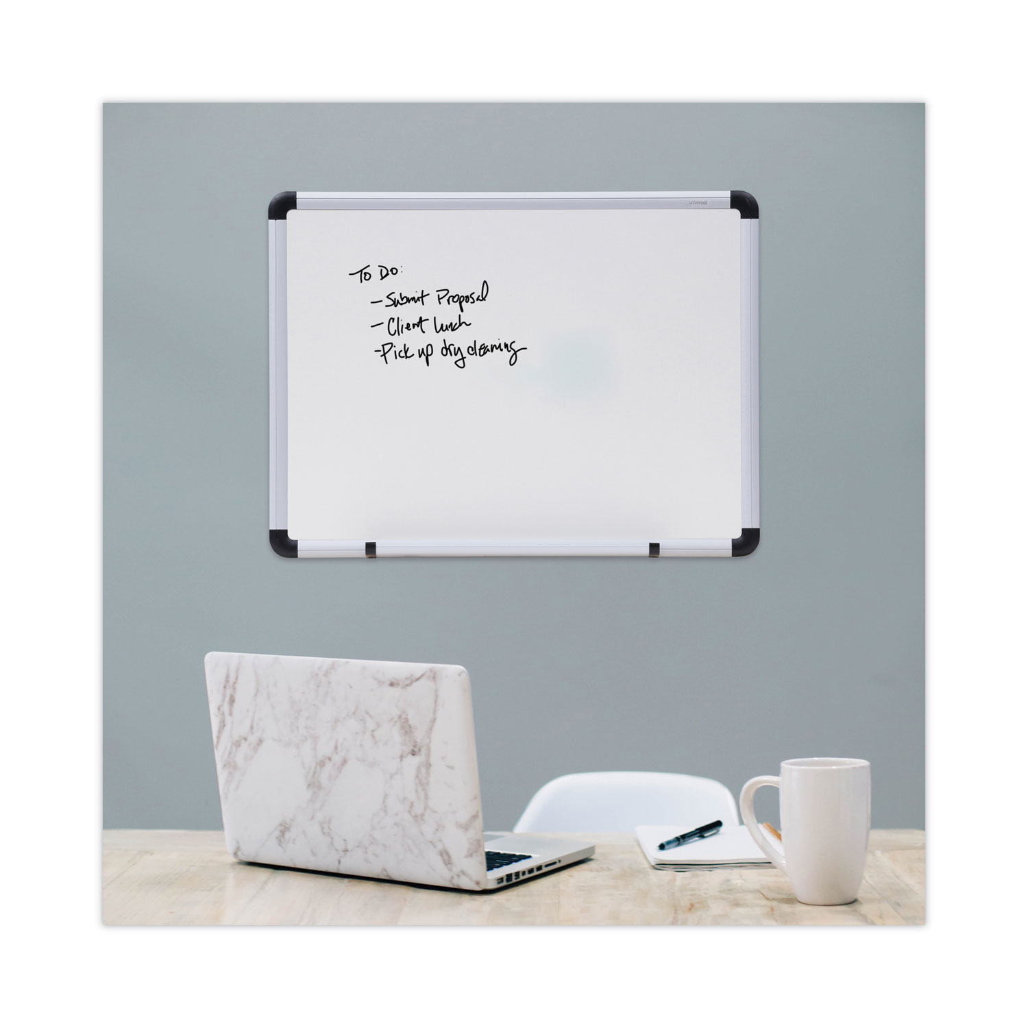 Ghent Verona Markerboard - 36 (3 ft) Width x 24 (2 ft) Height - Melamine Surface - Aluminum Frame - Durable, Non-magnetic - 1 Each