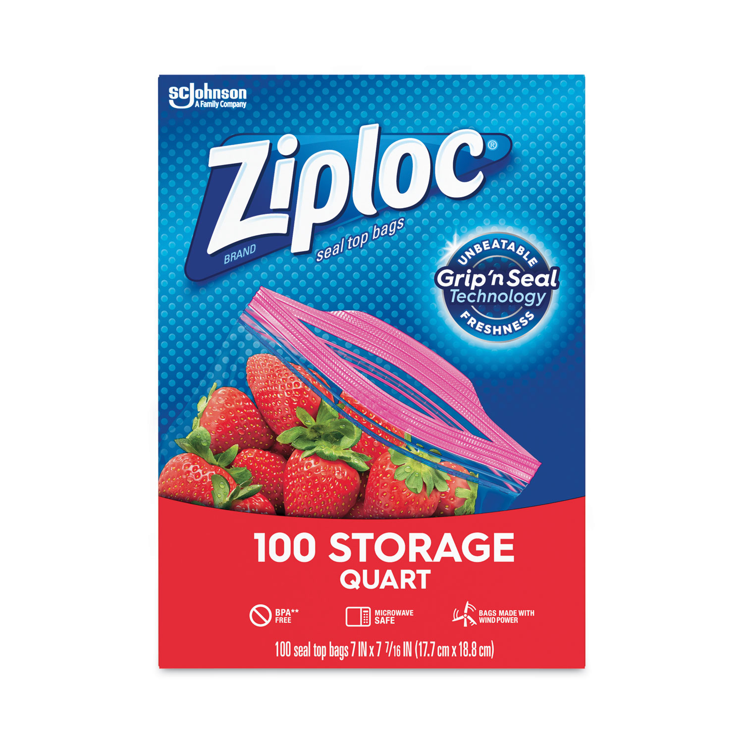 Ziploc Half Gallon Marinade Food Storage Bags for Meal Prep, Grip 'n Seal