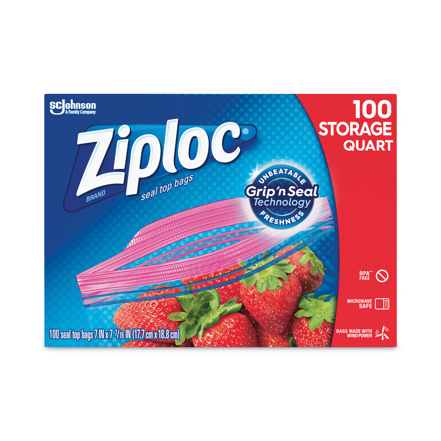 Zip Lock Bags Quart Ziploc Bags Grip 'N Seal Food Storage Plastic Travel 24  Ct.