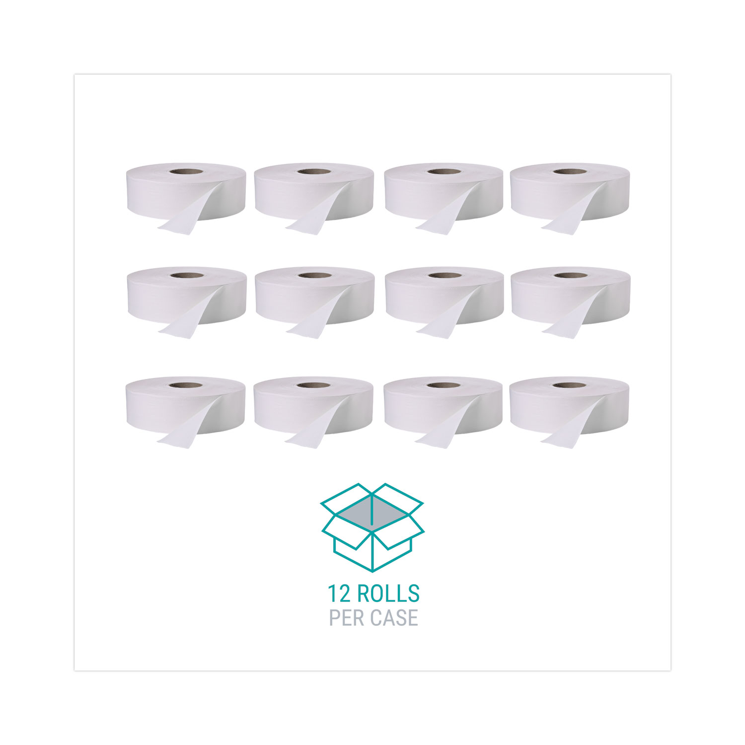 Windsoft® Jumbo Roll Bath Tissue, Septic Safe, 2 Ply, White, 3.4" x 1,000 ft, 12 Rolls/Carton