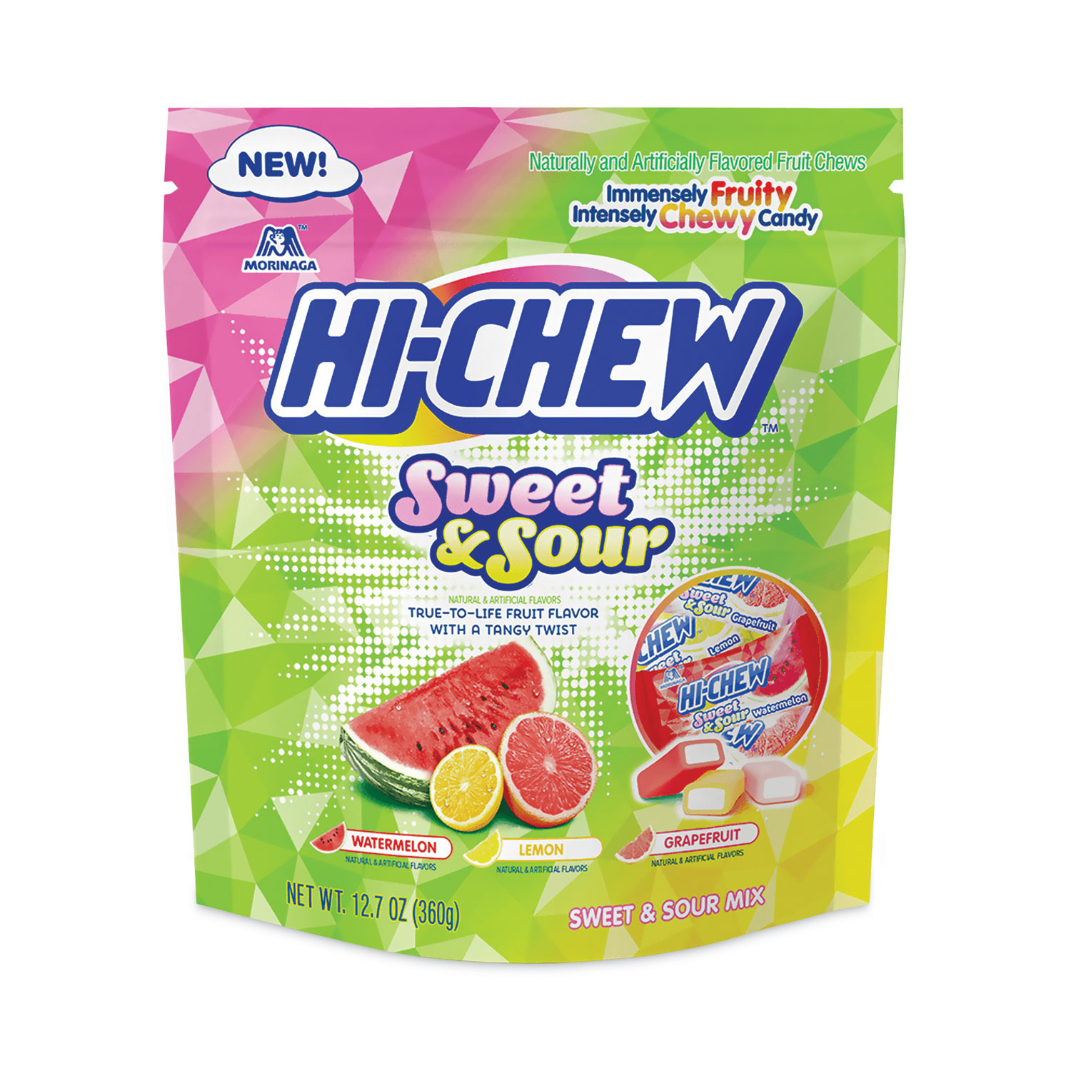 Fruit Chews, Sweet and Sour, 12.7 oz, 3/Pack