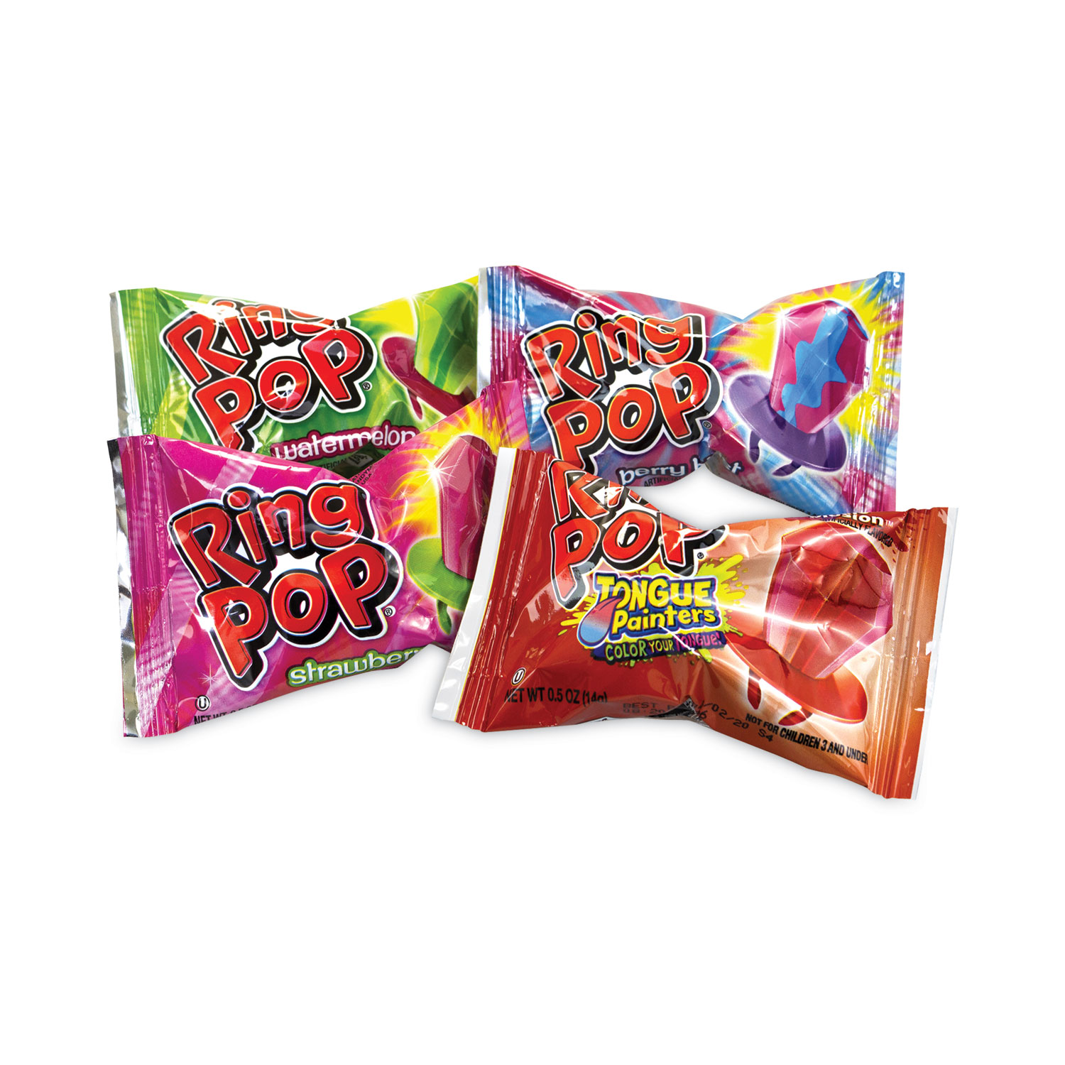 Ring Pop Lollipops, Assorted Flavors, 0.5 oz, 40 Piece Tub