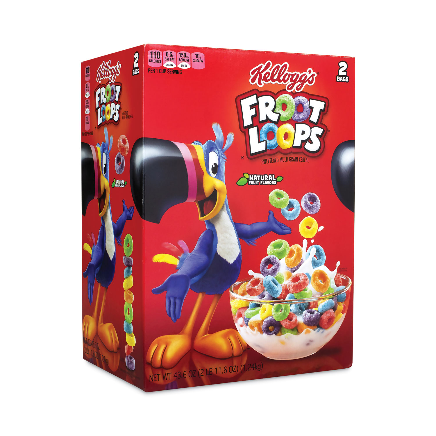 Froot Loops Breakfast Cereal, 43 oz Bag, 2 Bags/Box, Ships in 1-3