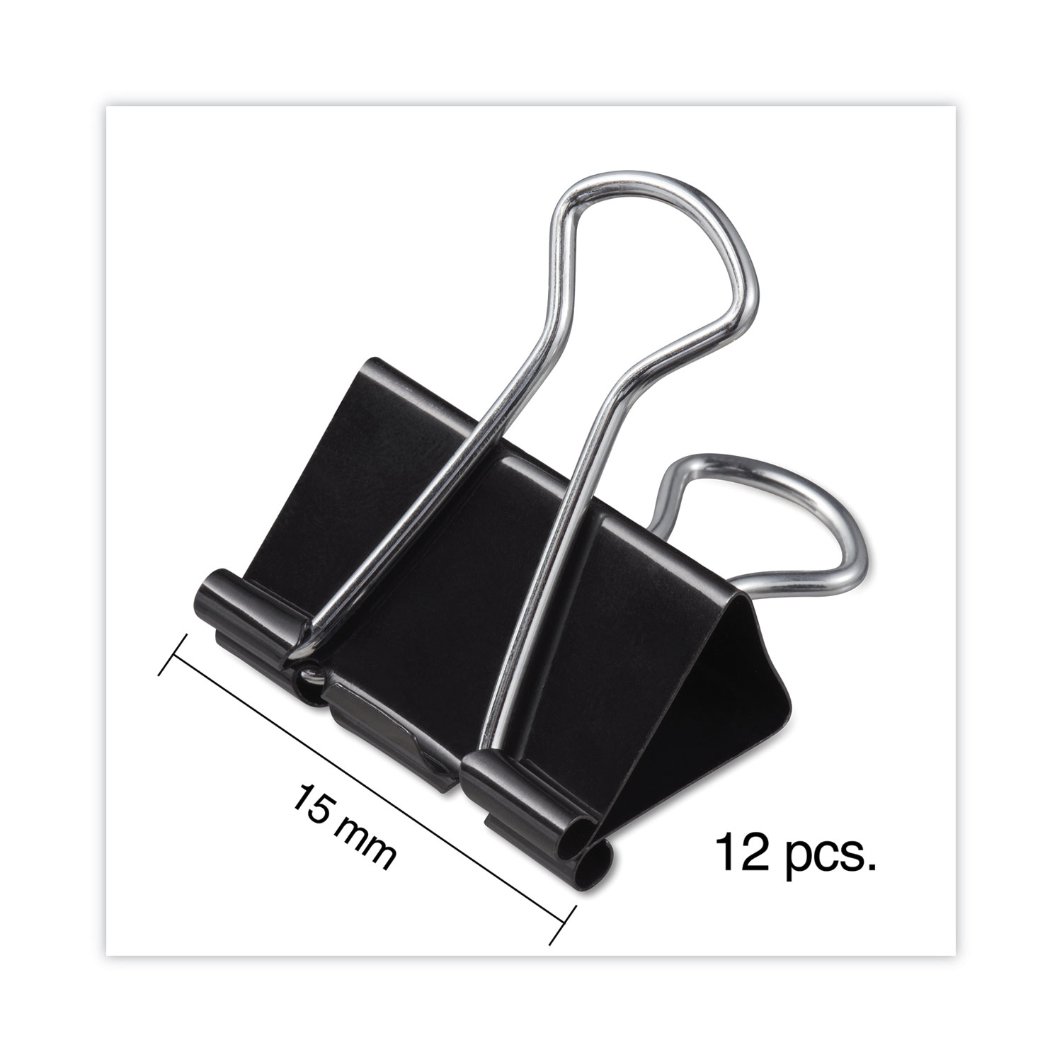 Binder Clips, Mini, Black/Silver, 12/Box - BOSS Office and Computer Products