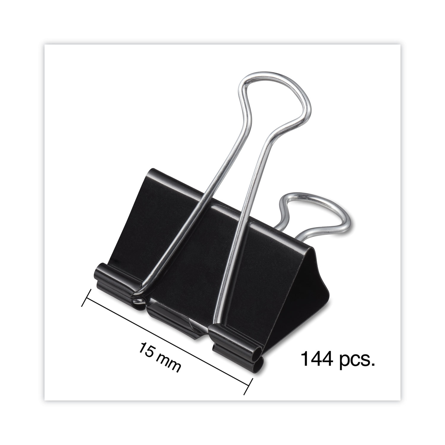 UNIVERSAL Small Binder Clips Zip-Seal Bag 3/8" Capacity 3/4" Wide Black 144/Bag 