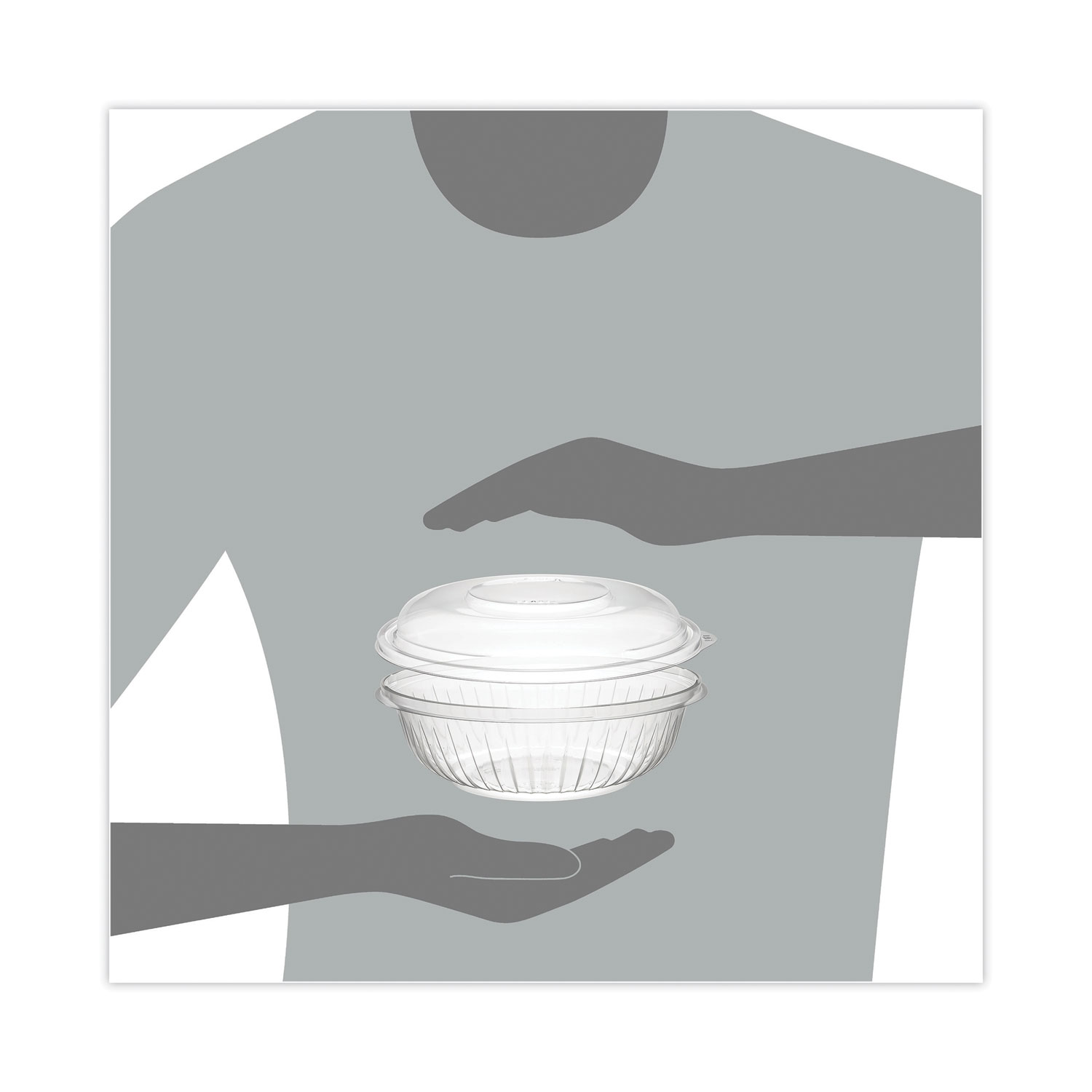 PresentaBowls Bowl/Lid Combo-Paks, 24 oz, 7.25 Diameter x 2.38 h, Clear,  Plastic, 63/Pack, 2 Pack/Carton - ASE Direct