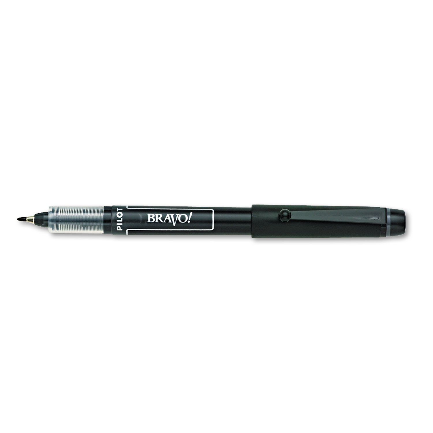  Pilot 11034 Bravo! Stick Porous Point Marker Pen, Bold 1mm, Black Ink, Black Barrel (PIL11034) 