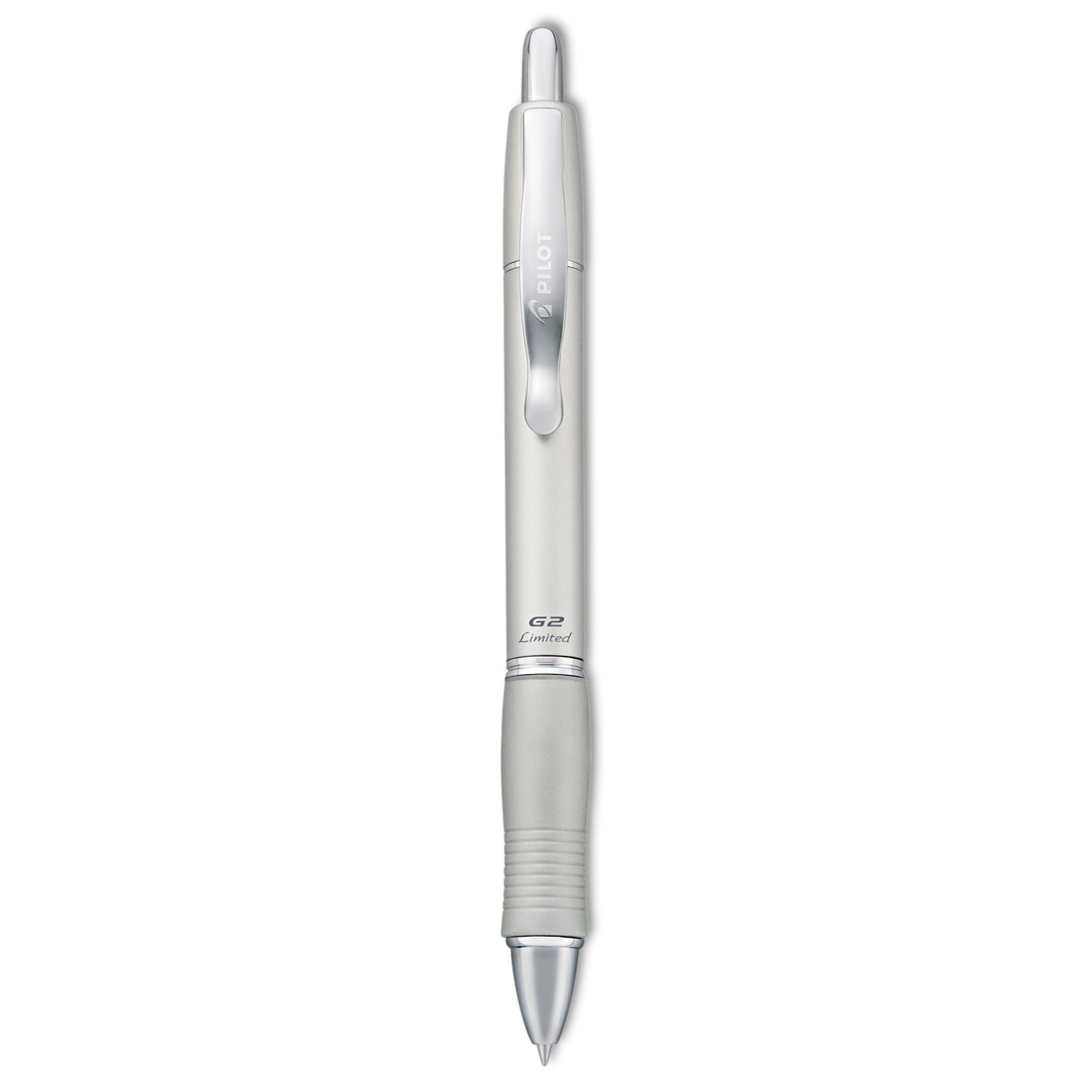 Pilot® G2 Limited Retractable Gel Pen, Fine 0.7mm, Black Ink, Silver Barrel