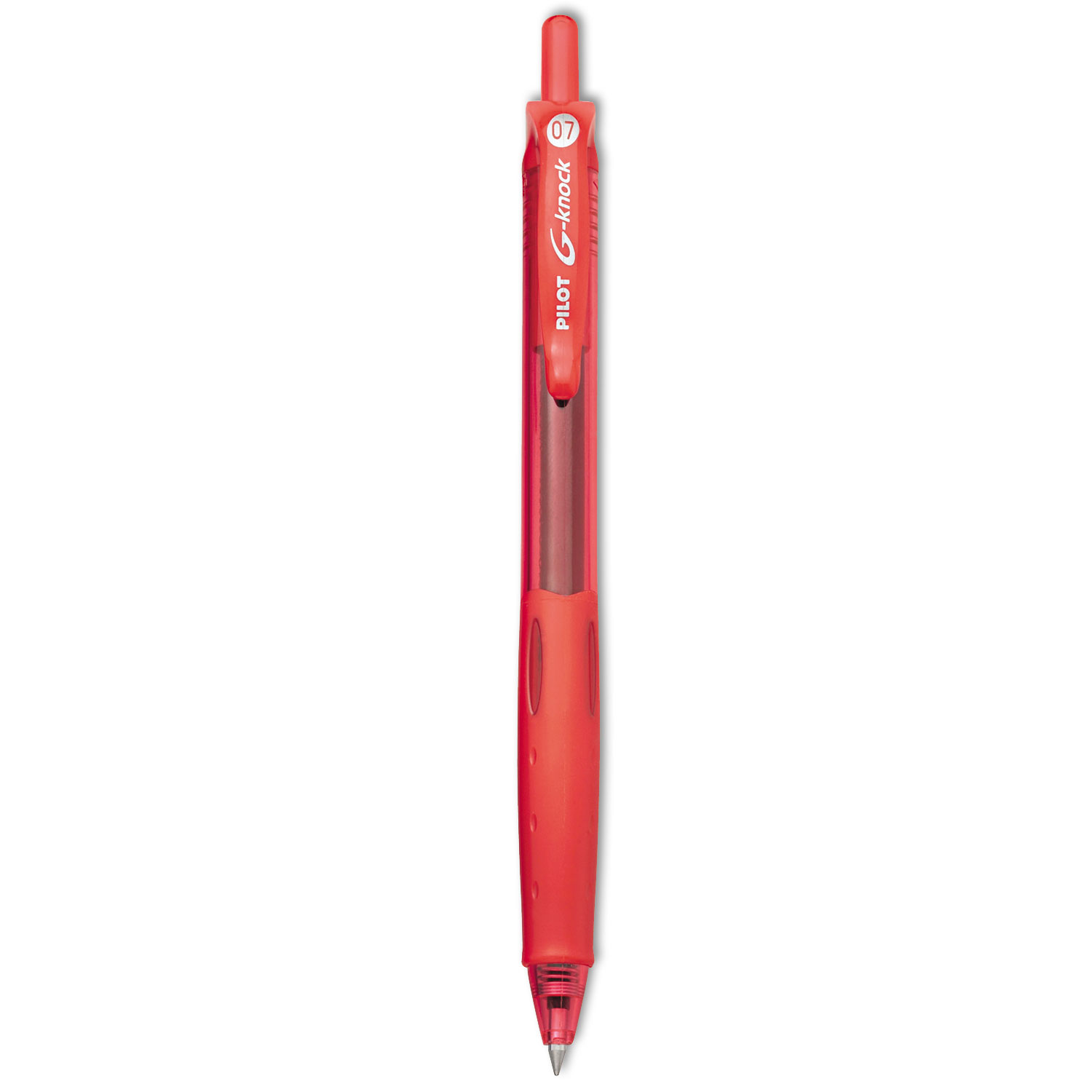 Pilot 31508 G-Knock BeGreen Retractable Gel Pen, Fine 0.7mm, Red Ink/Barrel, Dozen (PIL31508) 