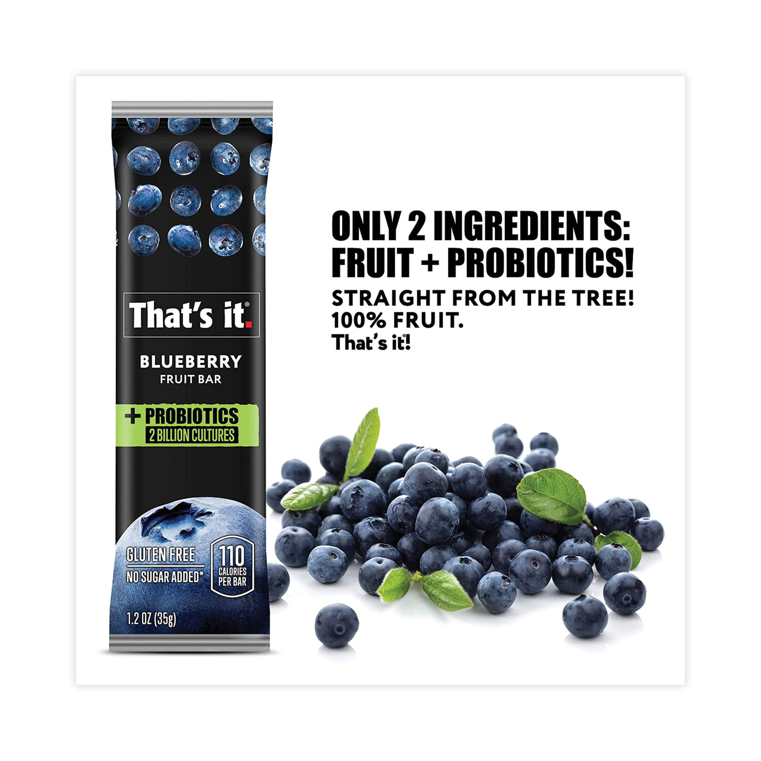 That's It Gluten-Free Probiotic Blueberry Fruit Snacks, 1.2 oz, 4 Count