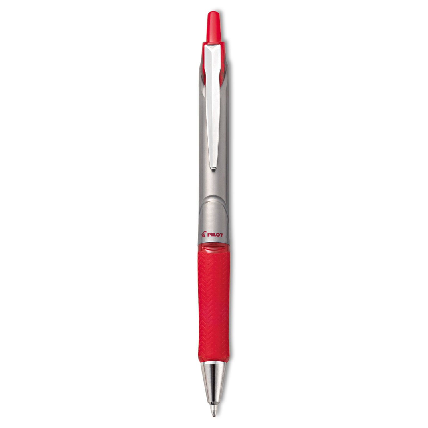  Pilot 31912 Acroball Pro Retractable Ballpoint Pen, 1mm, Red Ink, Silver Barrel, Dozen (PIL31912) 