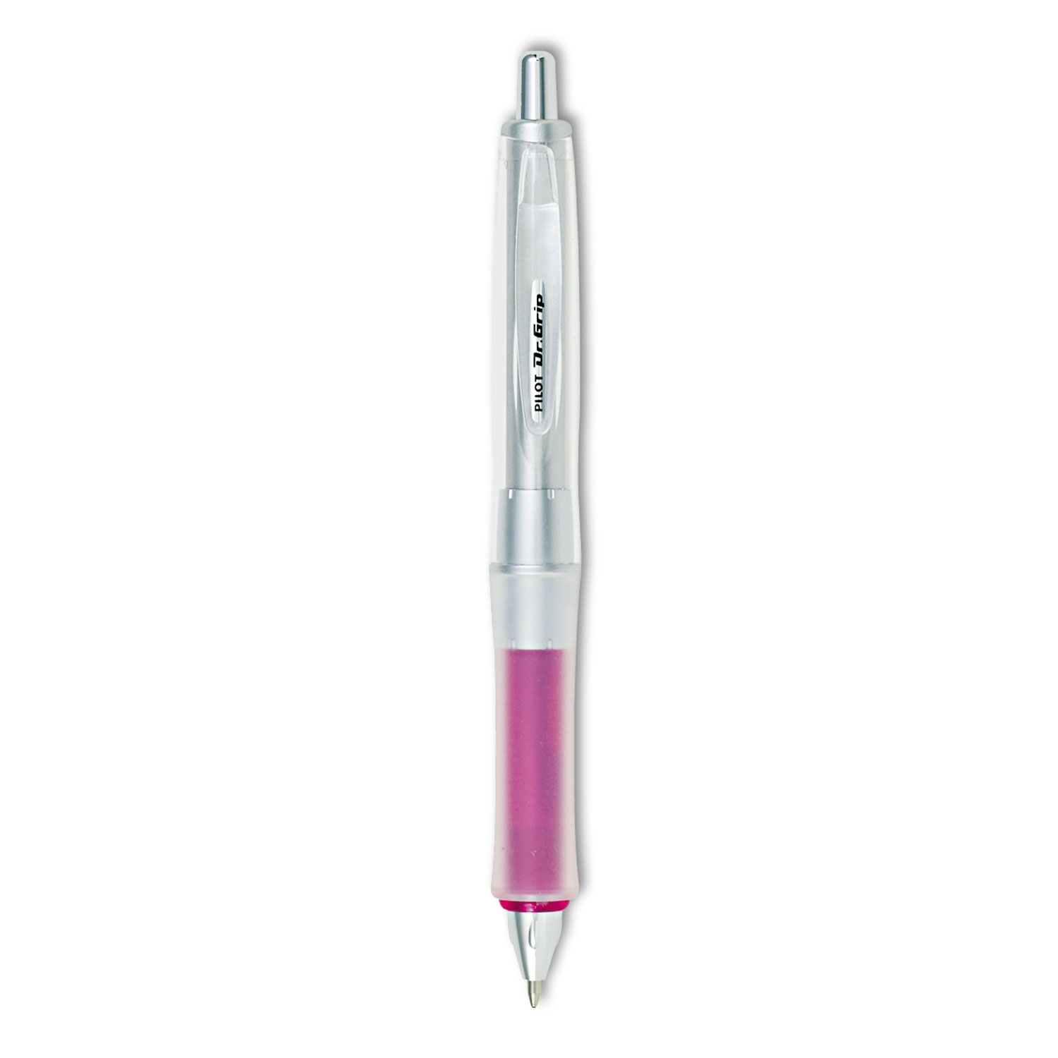  Pilot 36182 Dr. Grip Center of Gravity Retractable Ballpoint Pen, 1mm, Black Ink, Silver/Pink Barrel (PIL36182) 