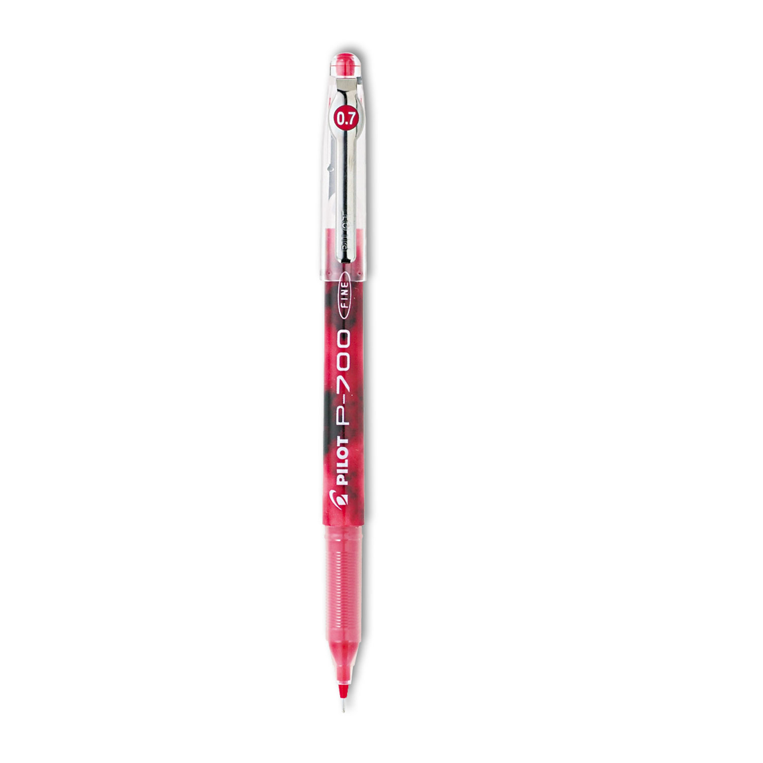 Precise P-700 Stick Gel Pen, Fine 0.7mm, Red Ink/Barrel, Dozen
