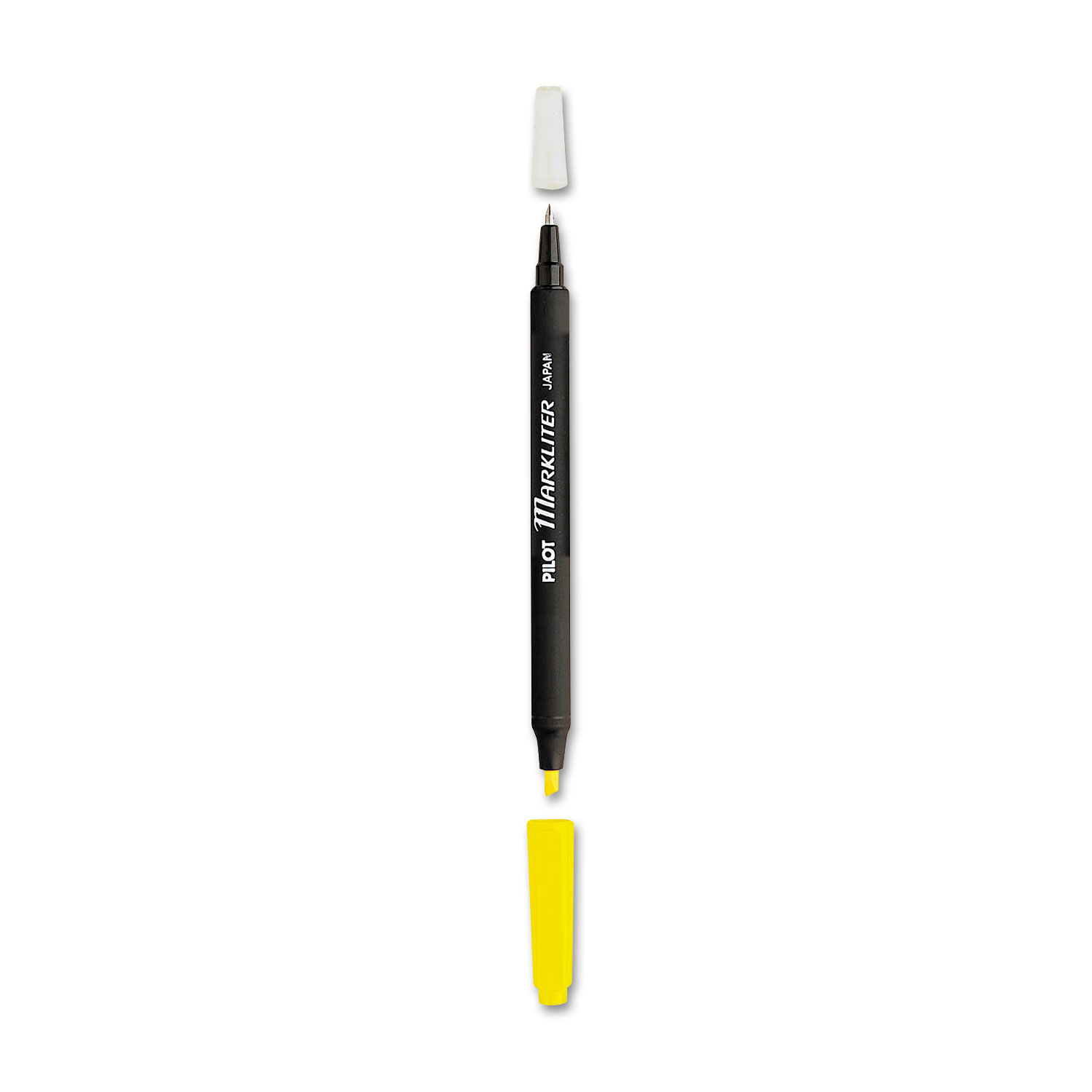 Markliter Black Ballpoint Pen & Fluorescent Yellow Chisel-Tip Highlighter, Dozen