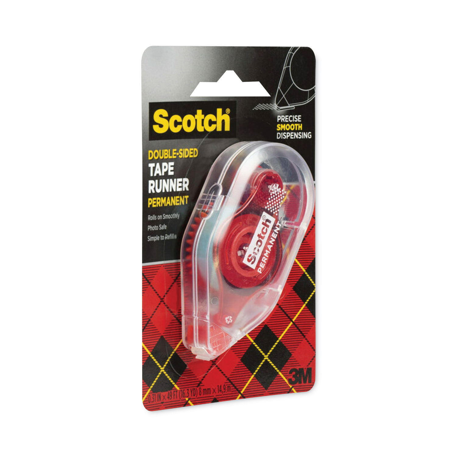 Scotch® Tape Runner, 0.31 x 49 ft, Dries Clear