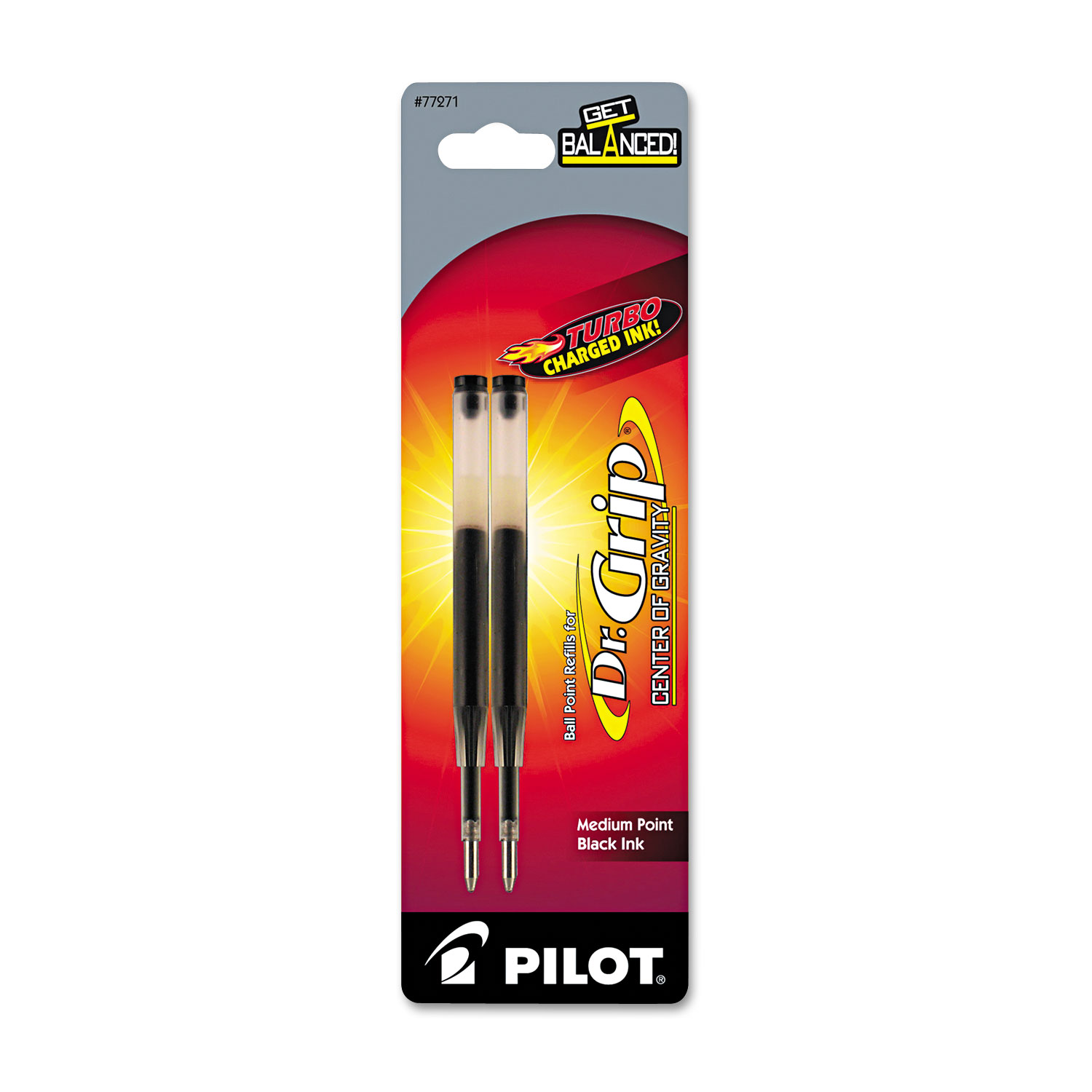  Pilot 77271 Refill for Pilot Dr. Grip Center of Gravity Pens, Medium Point, Black Ink, 2/Pack (PIL77271) 
