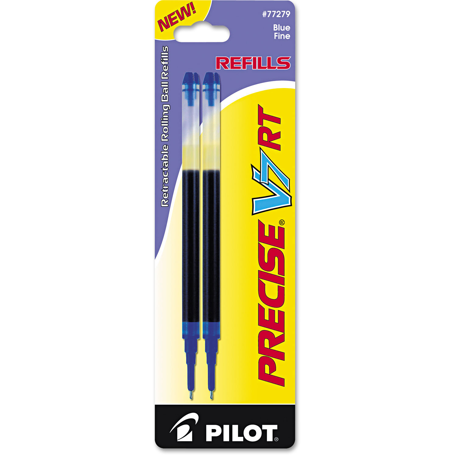  Pilot 77279 Refill for Pilot Precise V7 RT Rolling Ball, Fine Point, Blue Ink, 2/Pack (PIL77279) 