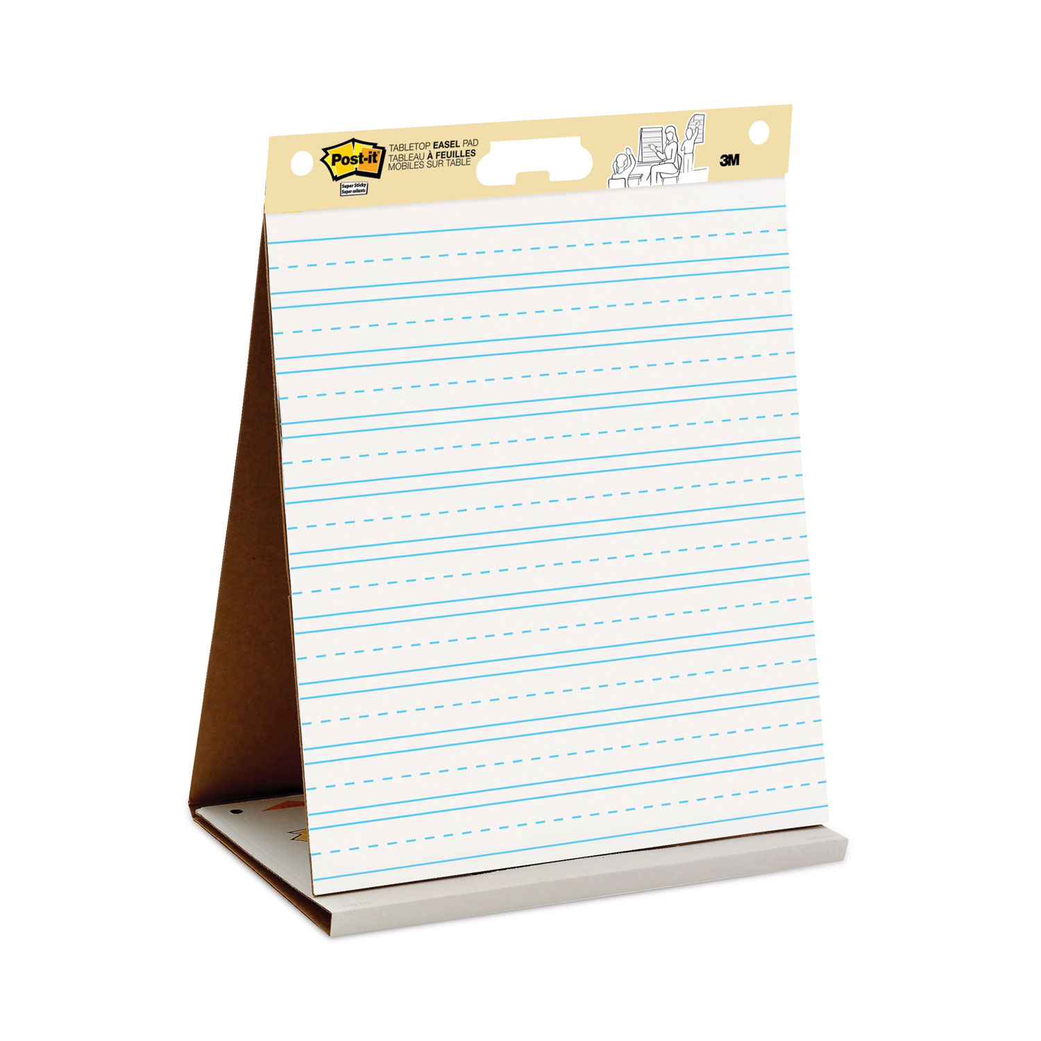 Self-Stick Tabletop Easel Pad with Command Strips, Presentation Format  (1.5 Rule), 20 x 23, White, 20 Sheets