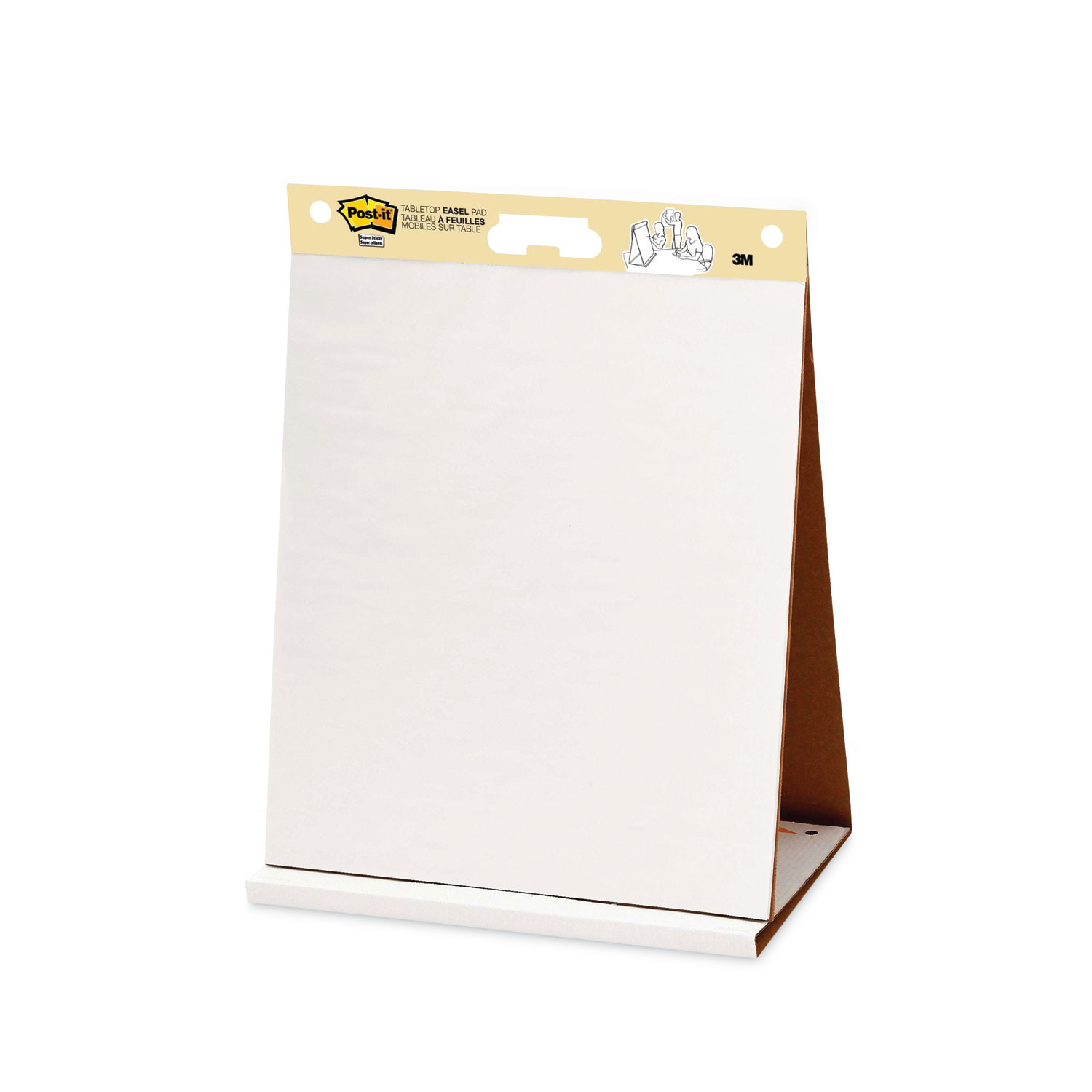 Self-Stick Tabletop Easel Pad with Command Strips, Presentation Format  (1.5 Rule), 20 x 23, White, 20 Sheets