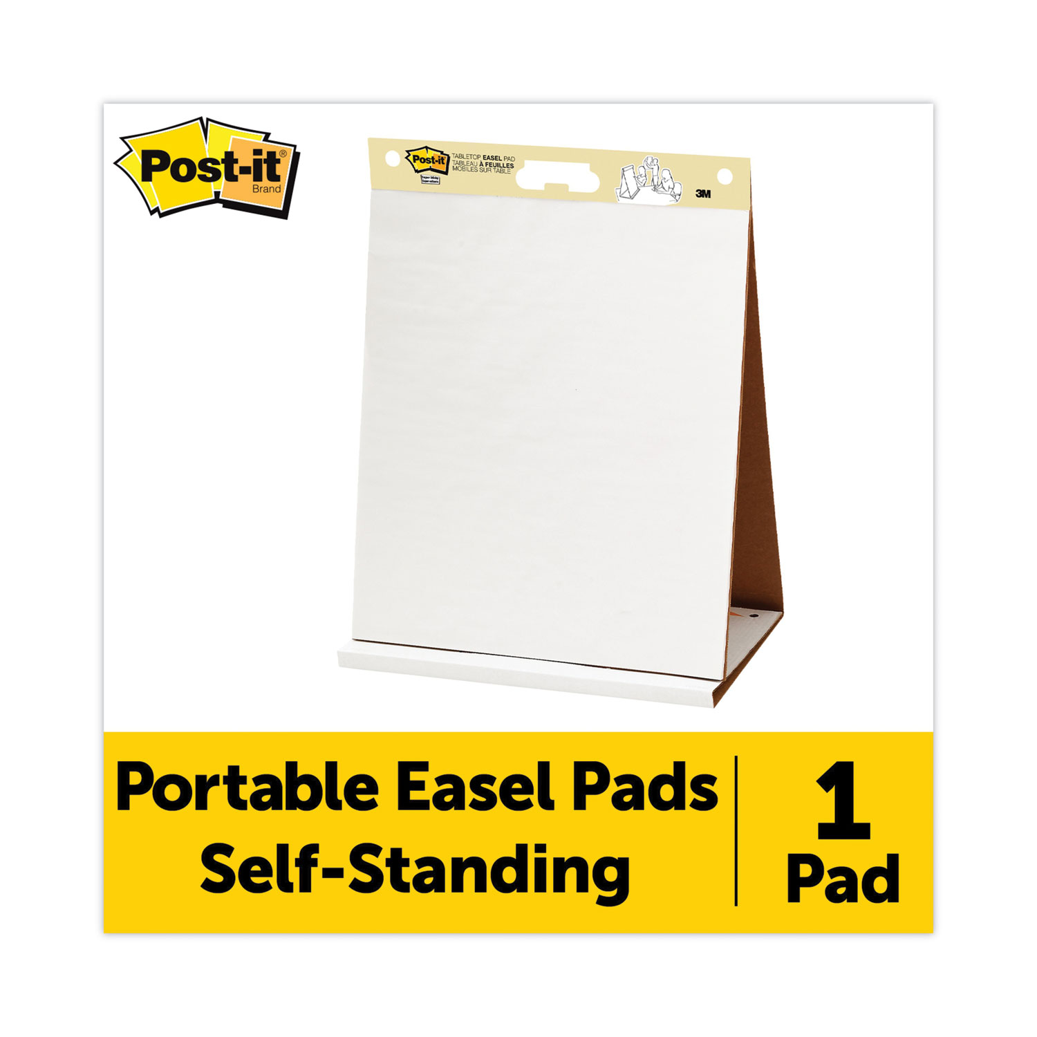 Staples Stickies Tabletop Easel Pad 20 x 23 White 20 Sheets/Pad