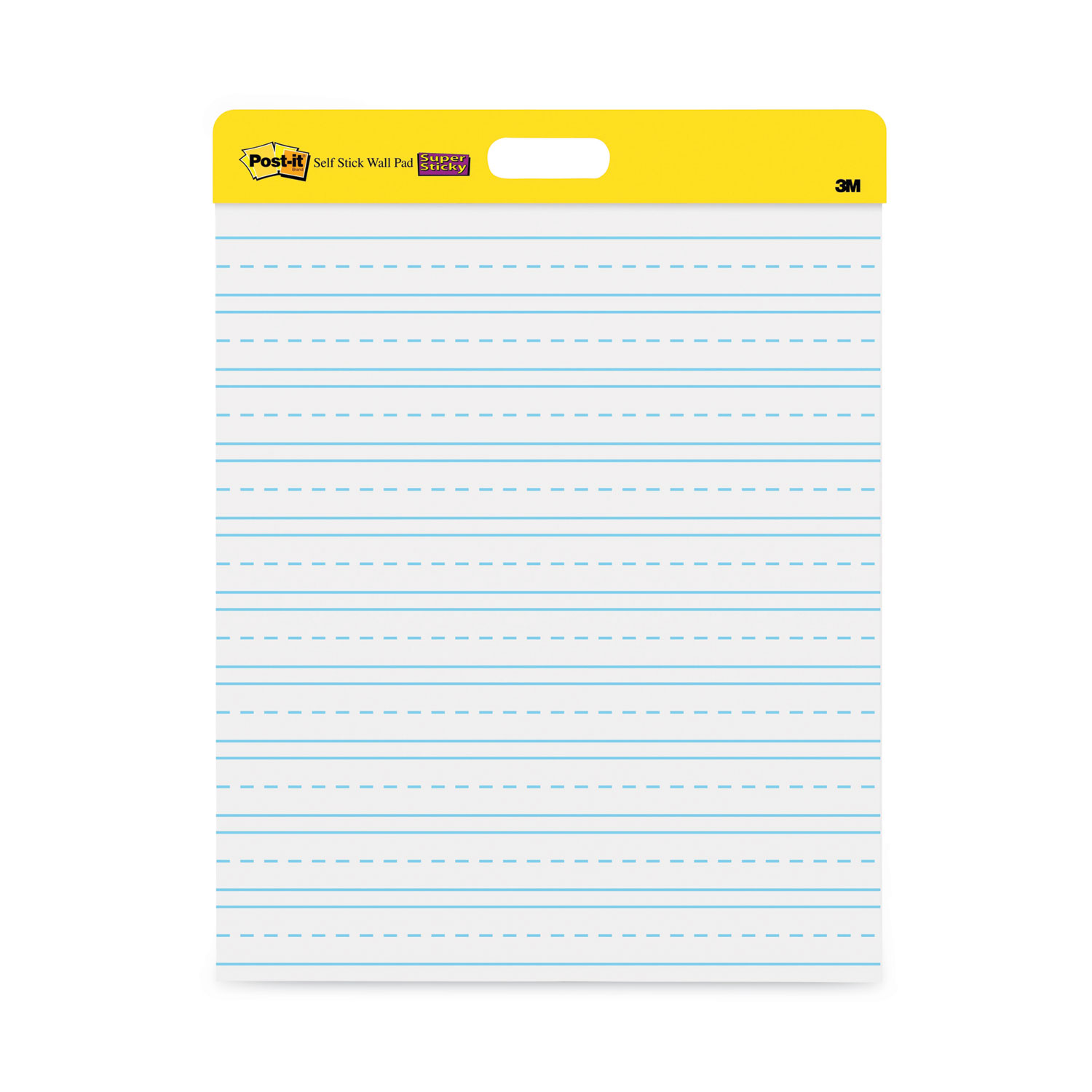 Self-Stick Wall Pad, Manuscript Format (Primary 3 Rule), 20 x 23, White,  20 Sheets, 2/Pack - mastersupplyonline