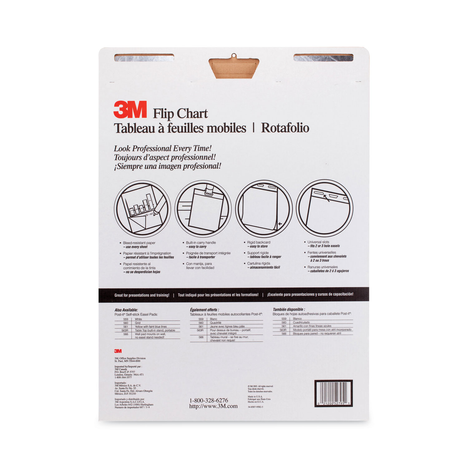 3M Professional Flip Chart Pad Unruled 25 x 30 White 40 Sheets 2/Carton