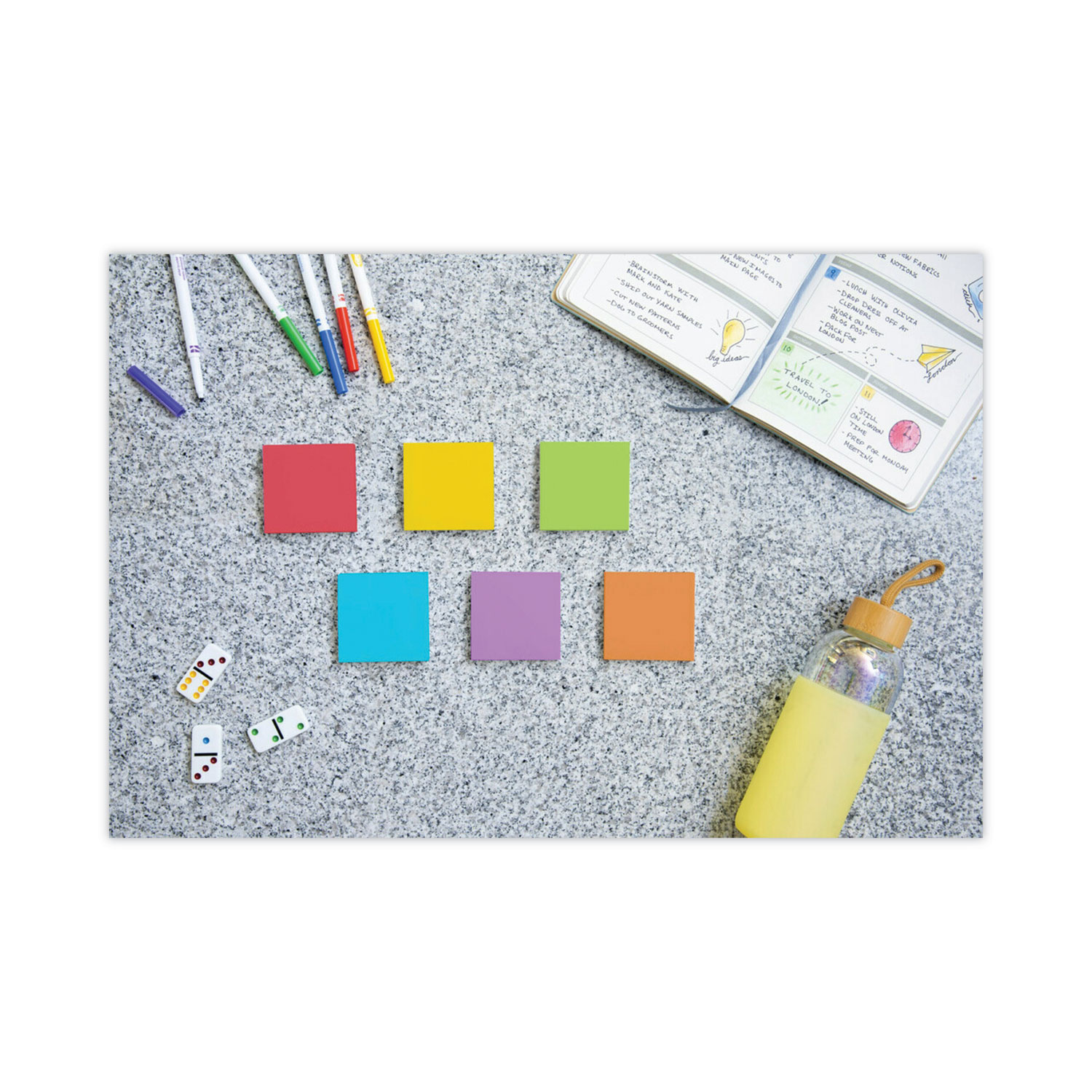 3M Post-it® Pads in Playful Primary Collection Colors, 3 x 3, 90  Sheets/Pad, 12 Pads/Pack, MMM65412SSAN