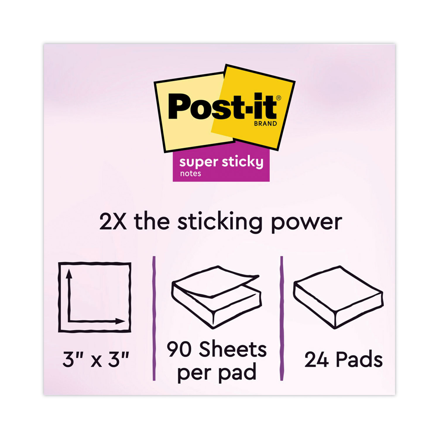 Pads in Canary Yellow, Value Pack, 3 x 3, 90 Sheets/Pad, 24 Pads/Pack