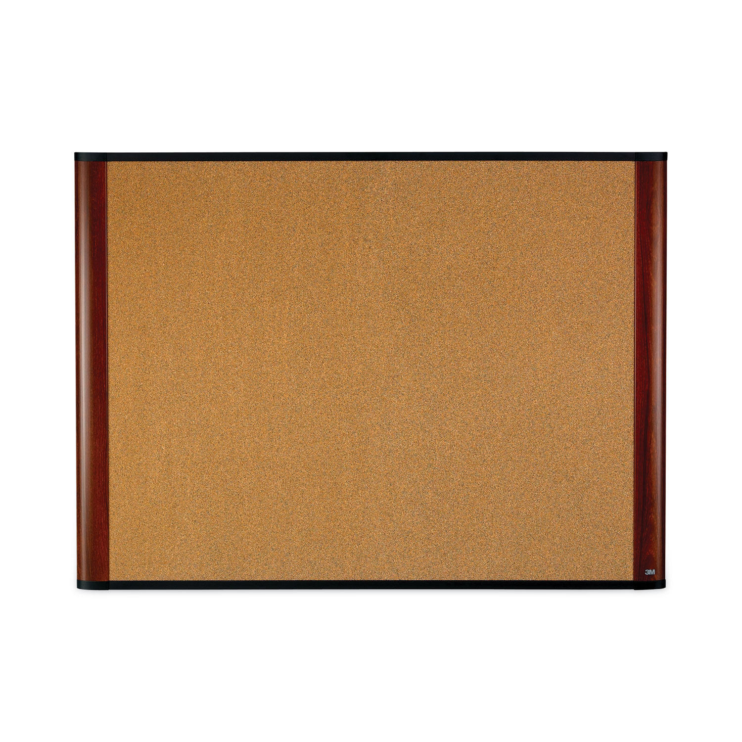 Widescreen Cork Bulletin Board, 36 x 24, Natural Surface, Mahogany ...