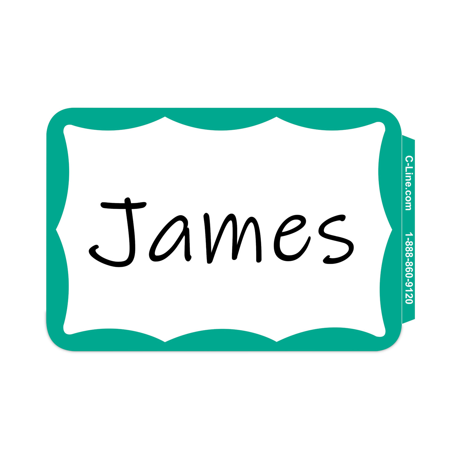 Self-Adhesive Name Badges, 3.5 x 2.25, Green, 100/Box