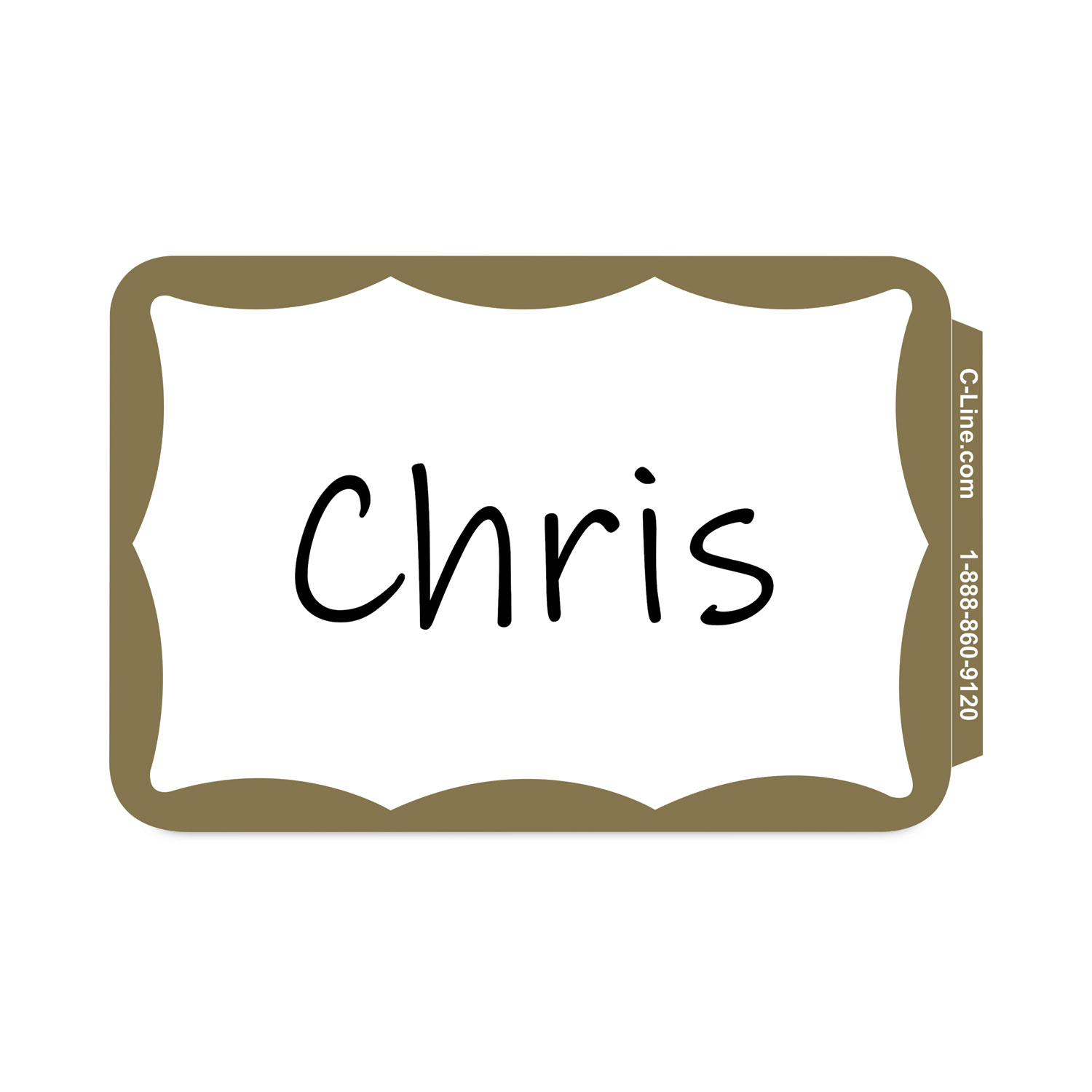 Self-Adhesive Name Badges, 3.5 x 2.25, Gold, 100/Box