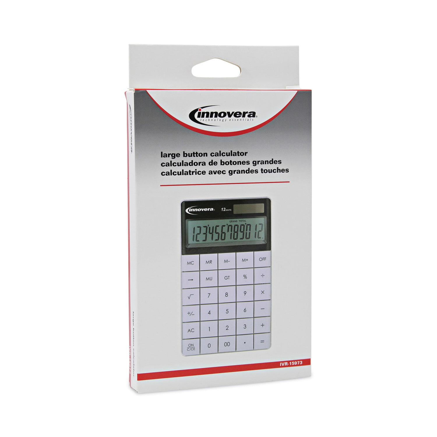 LCD 12-Digit Innovera 15973 Large Button Calculator 