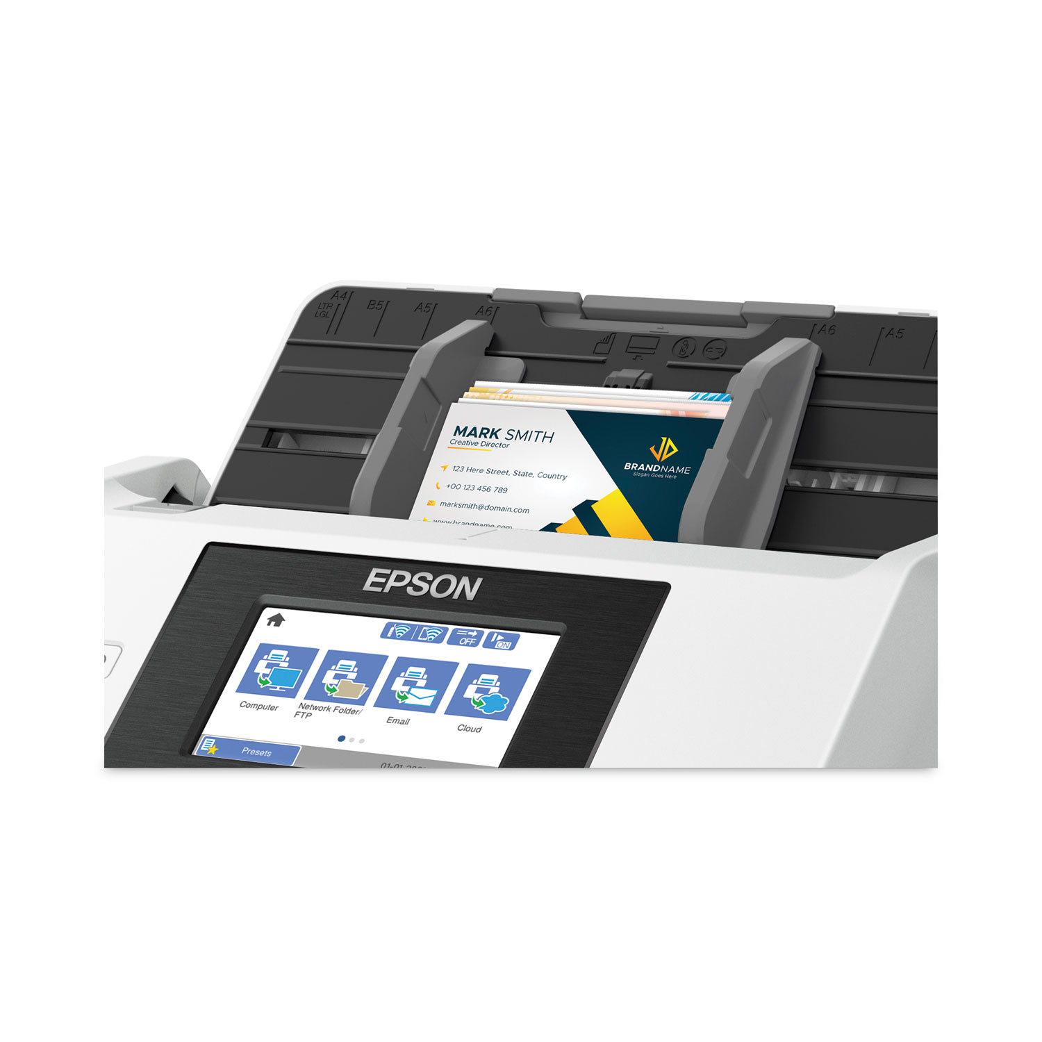 EpsonÂ® DS-790WN Wireless Network Color Document Scanner, 600 dpi Optical Resolution, 100-Sheet 