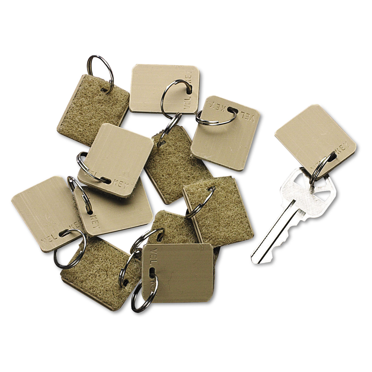  SecurIT 4985 Extra Blank Hook & Loop Tags, Security-Backed, 1 1/8 x 1, Beige, 12/Pack (ICX94190029) 